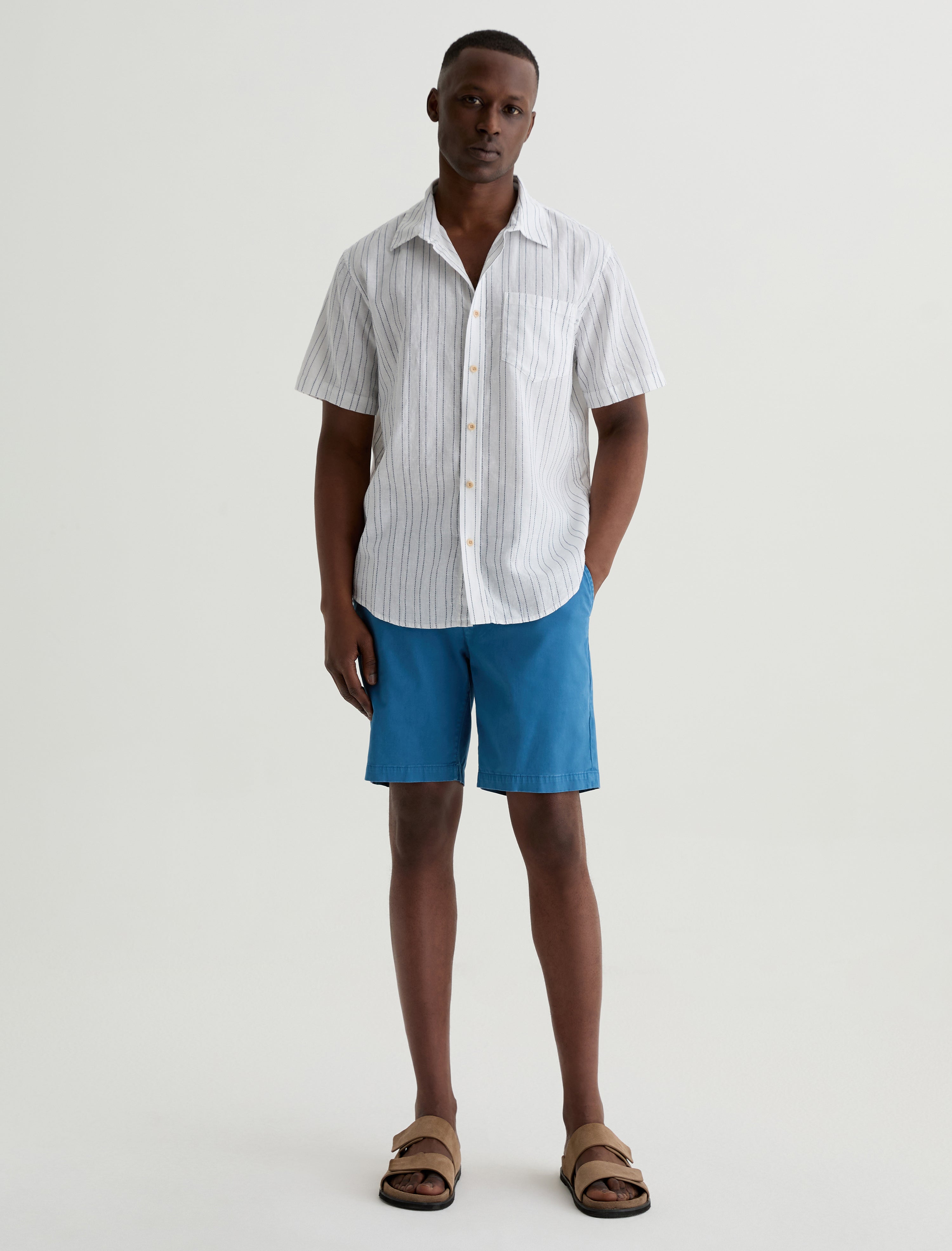 Wanderer Short Sulfur Baja Blue Slim Trouser Short Men Bottom Photo 1