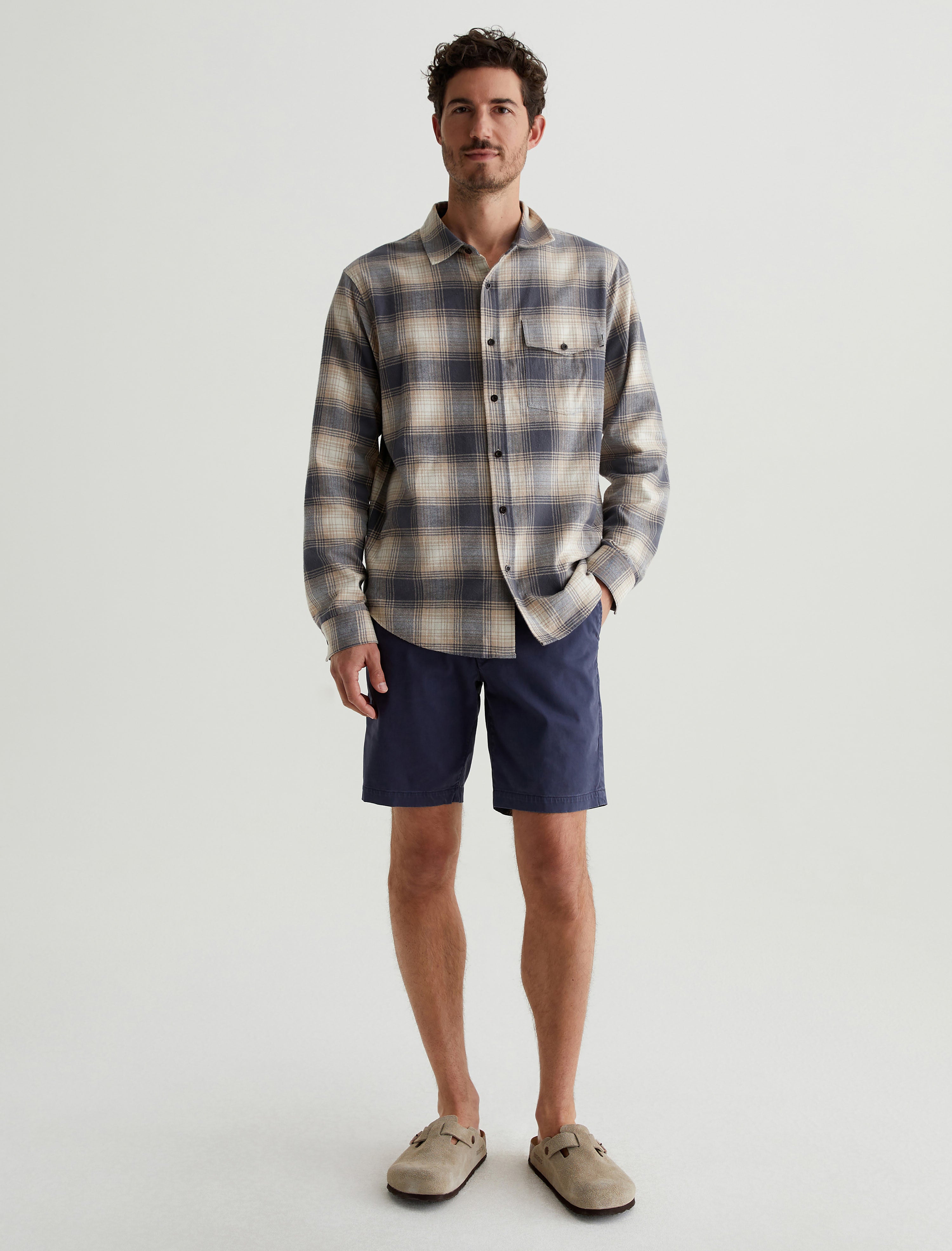 Wanderer Short Sulfur Pacific Midnight Slim Trouser Short Men Bottom Photo 1