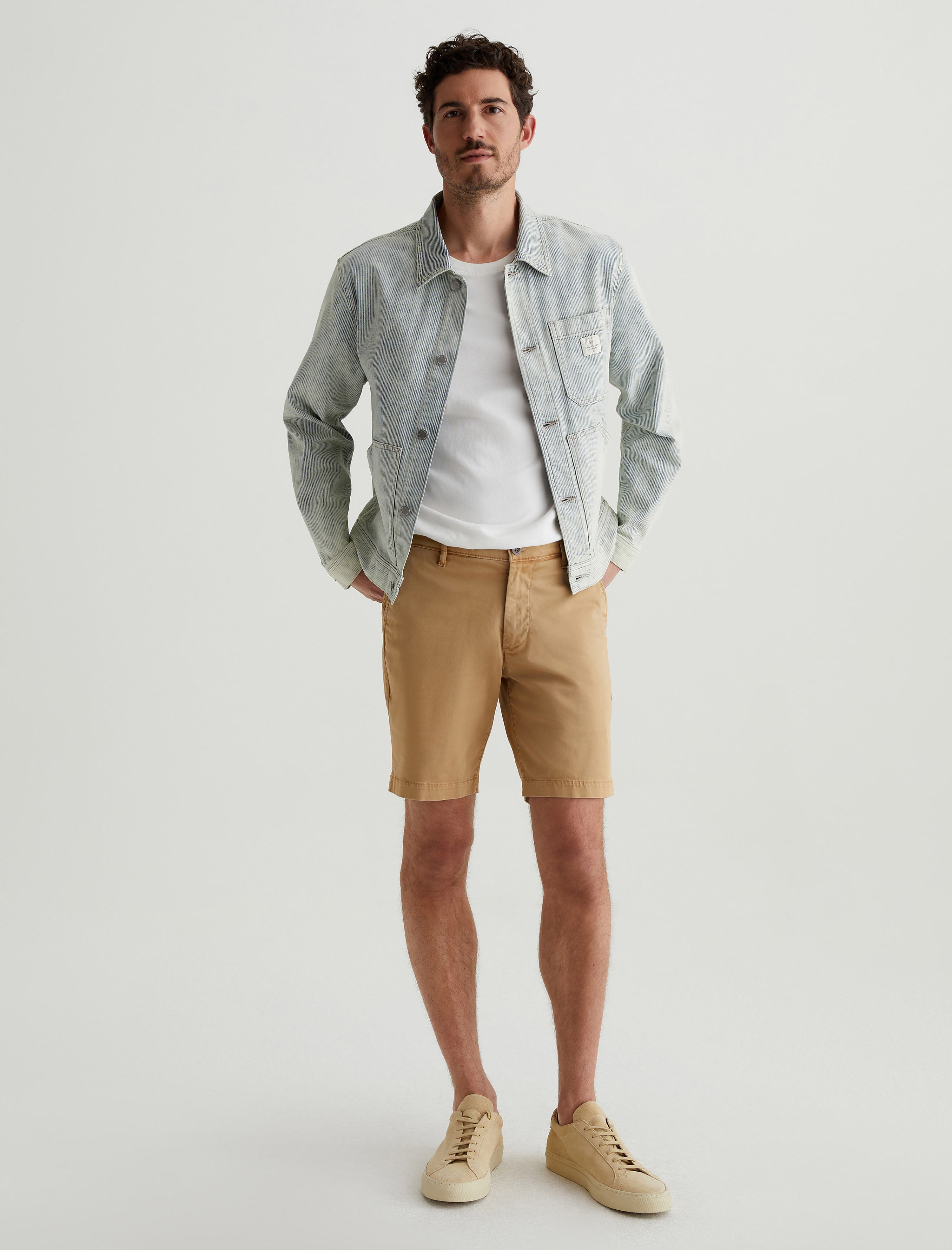Wanderer Short Sulfur Tawny Beige Slim Trouser Short Men Bottom Photo 1