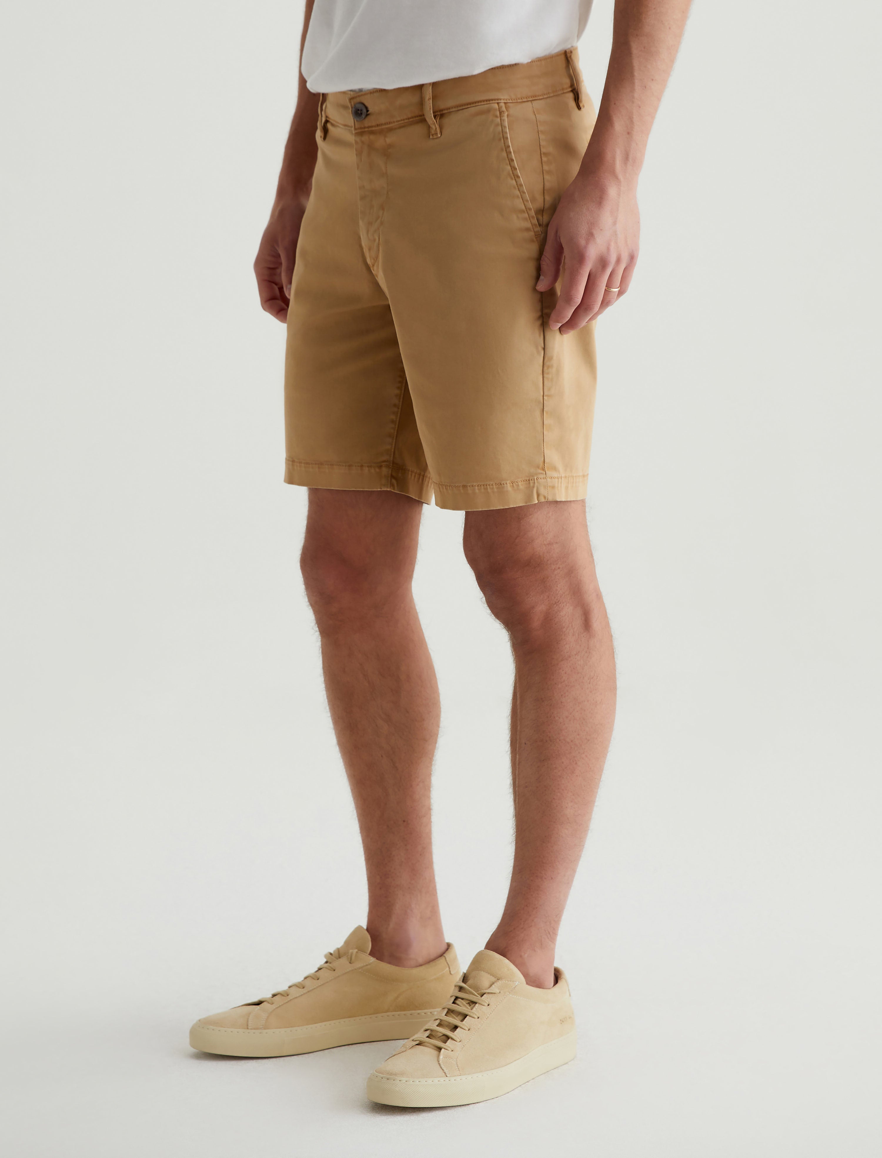 Wanderer Short Sulfur Tawny Beige Slim Trouser Short Men Bottom Photo 5