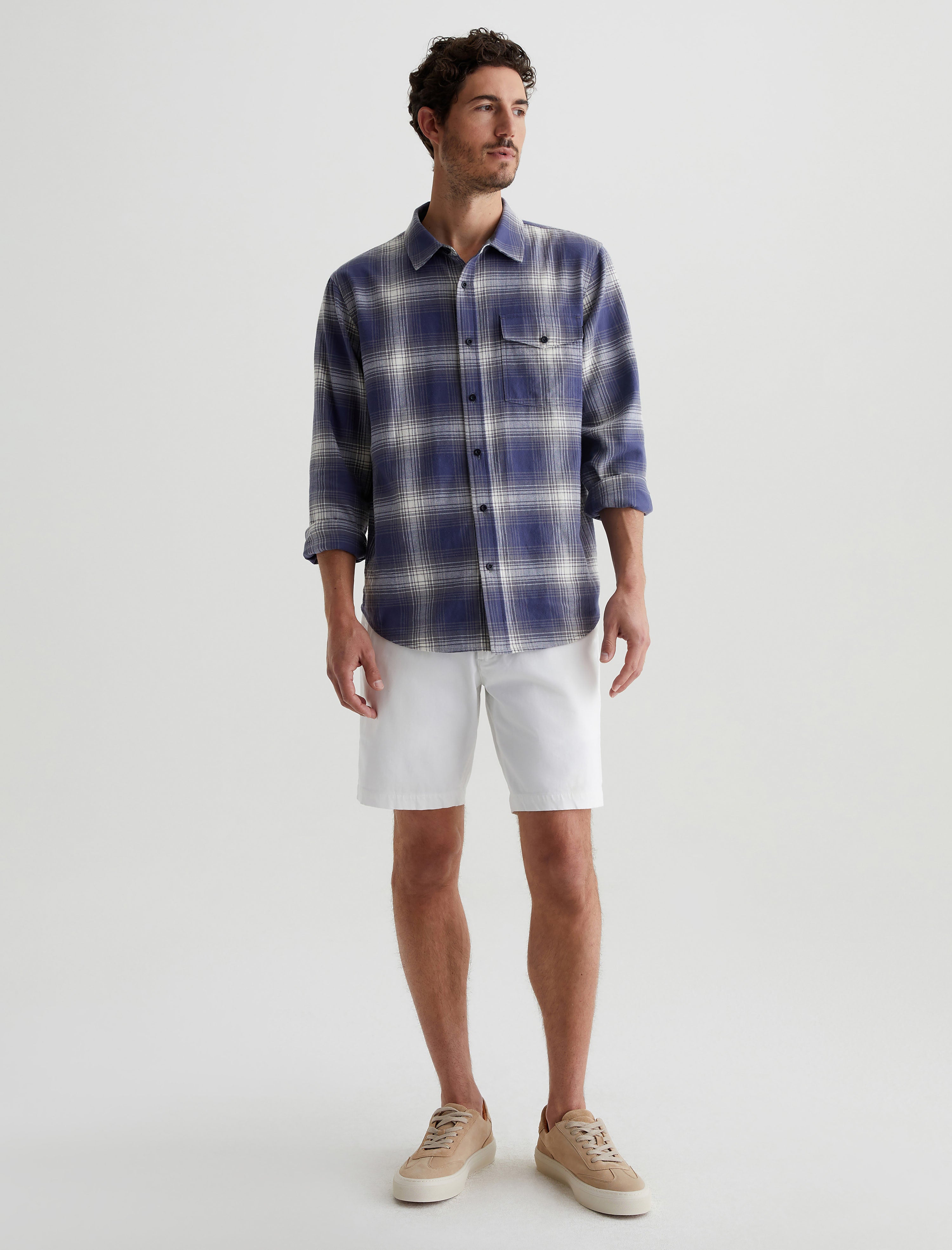 Wanderer Short White Slim Trouser Short Men Bottom Photo 1