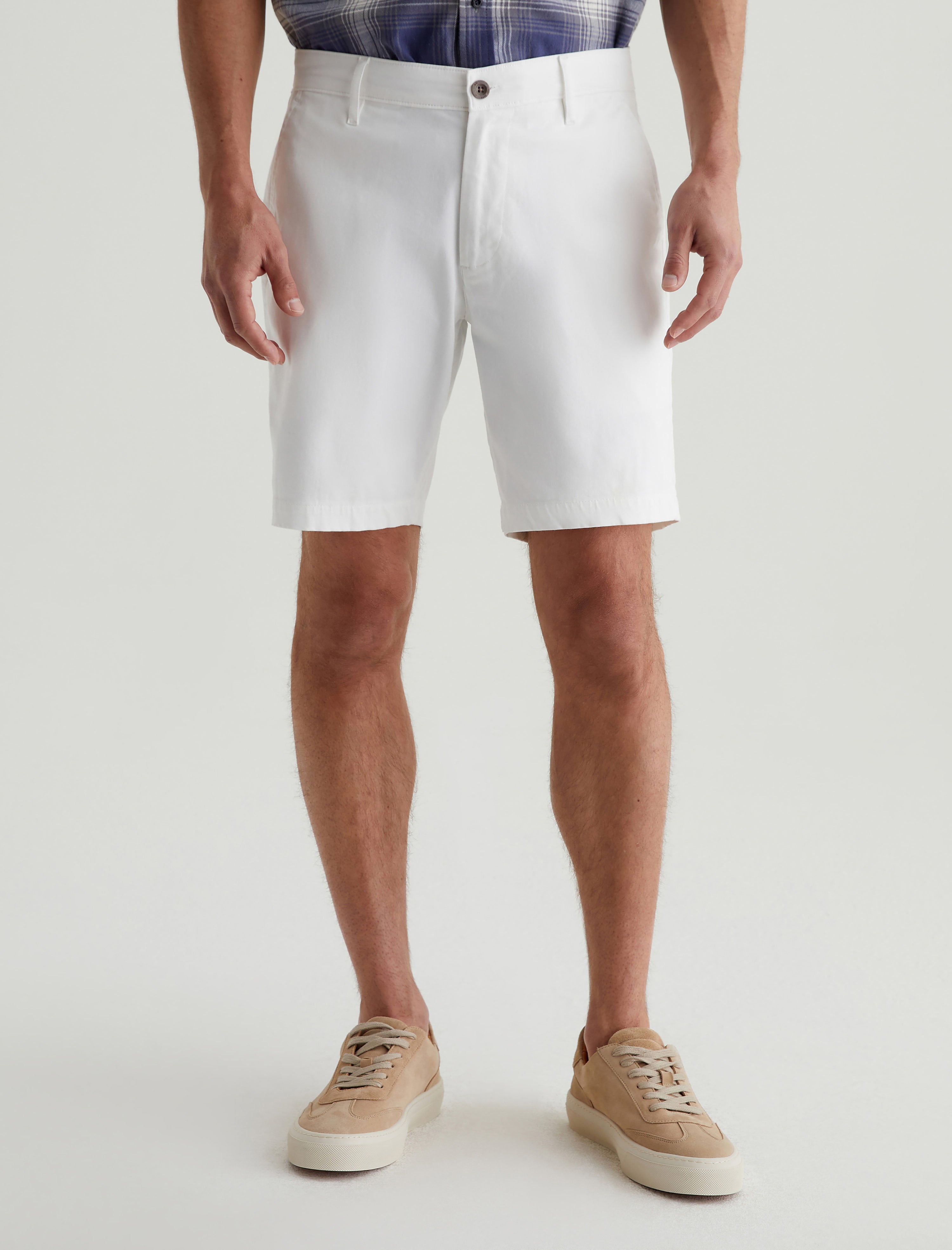 Wanderer Short White Slim Trouser Short Men Bottom Photo 2