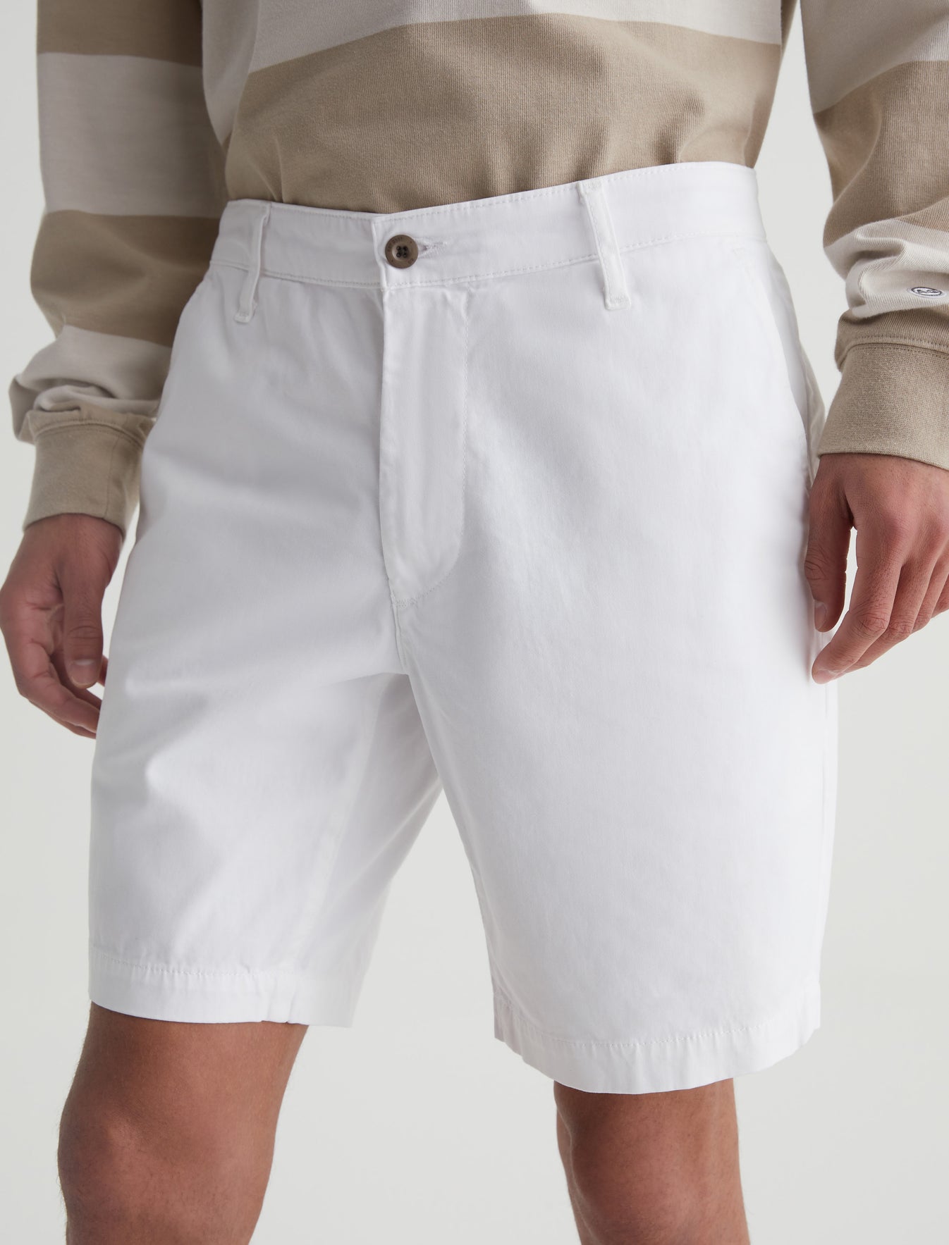 Wanderer Short White Slim Trouser Short Men Bottom Photo 3
