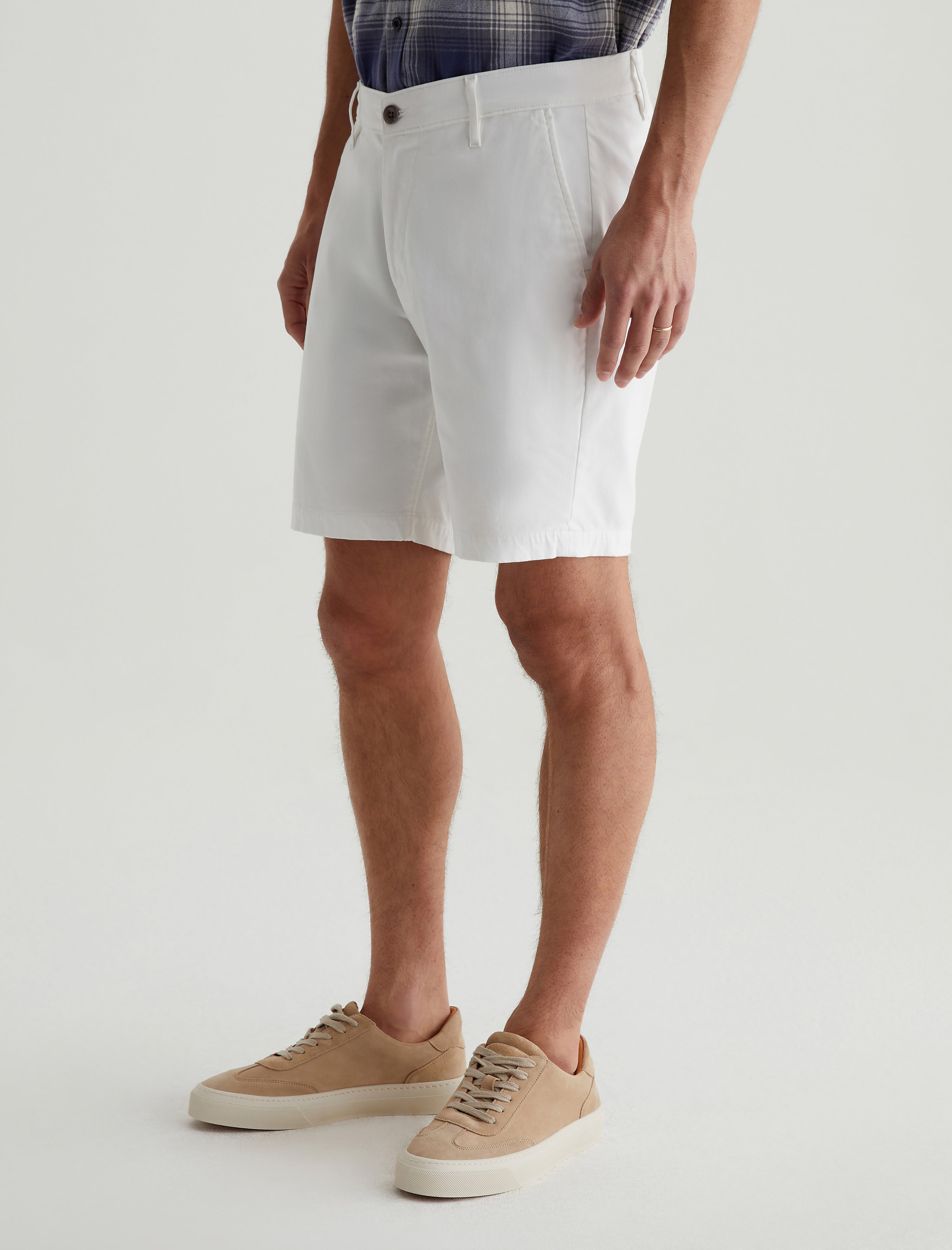 Wanderer Short White Slim Trouser Short Men Bottom Photo 5