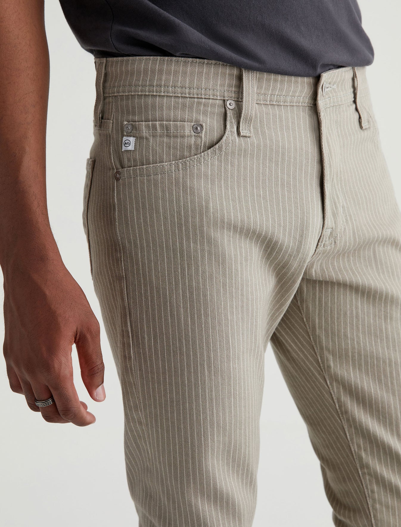 Tellis Polar Khaki Multi Modern Slim Mens bottom Photo 3