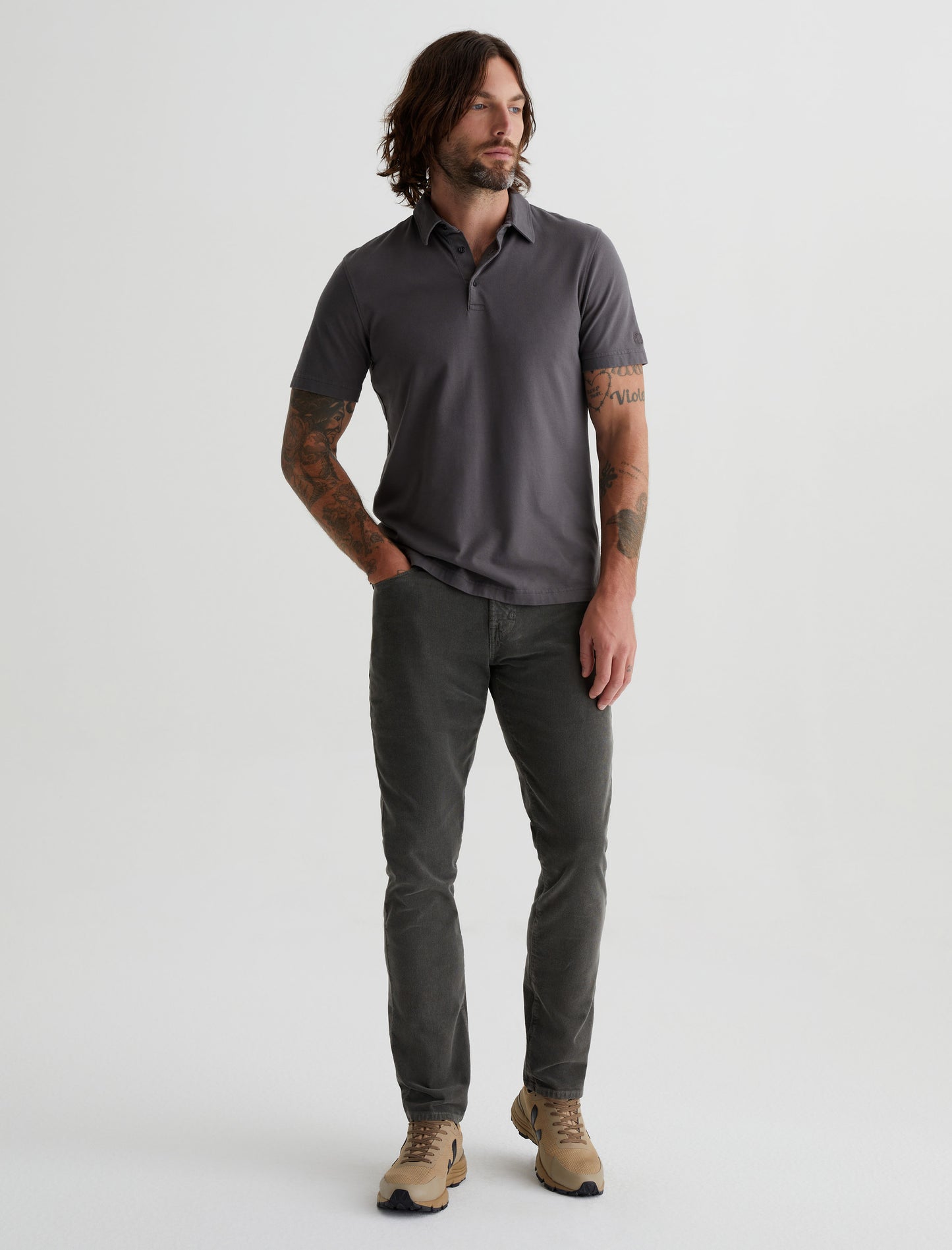 Tellis Sulfur Anthracite Modern Slim Mens Bottom Photo 1