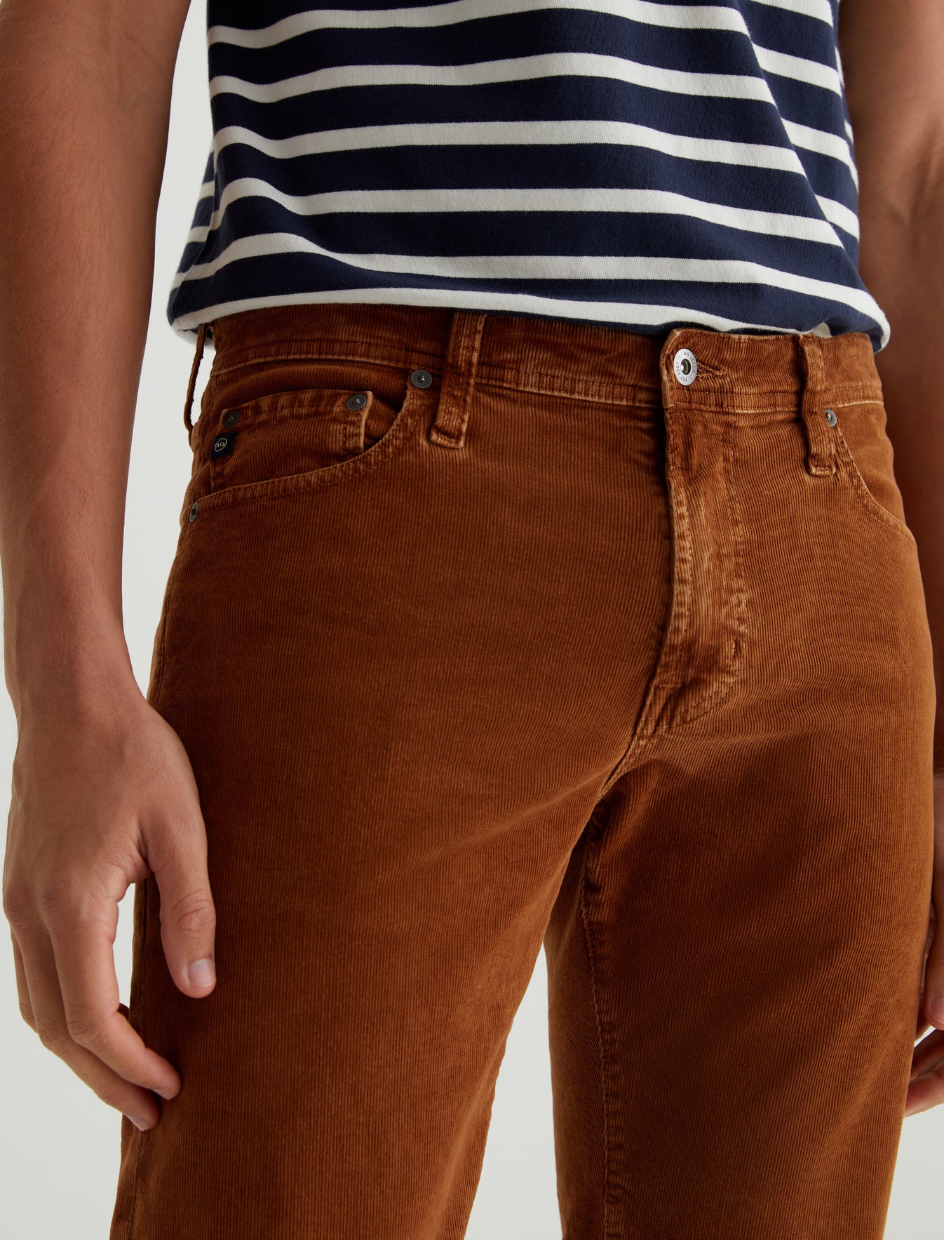Tellis Sulfur Caramel Modern Slim Mens Bottom Photo 3