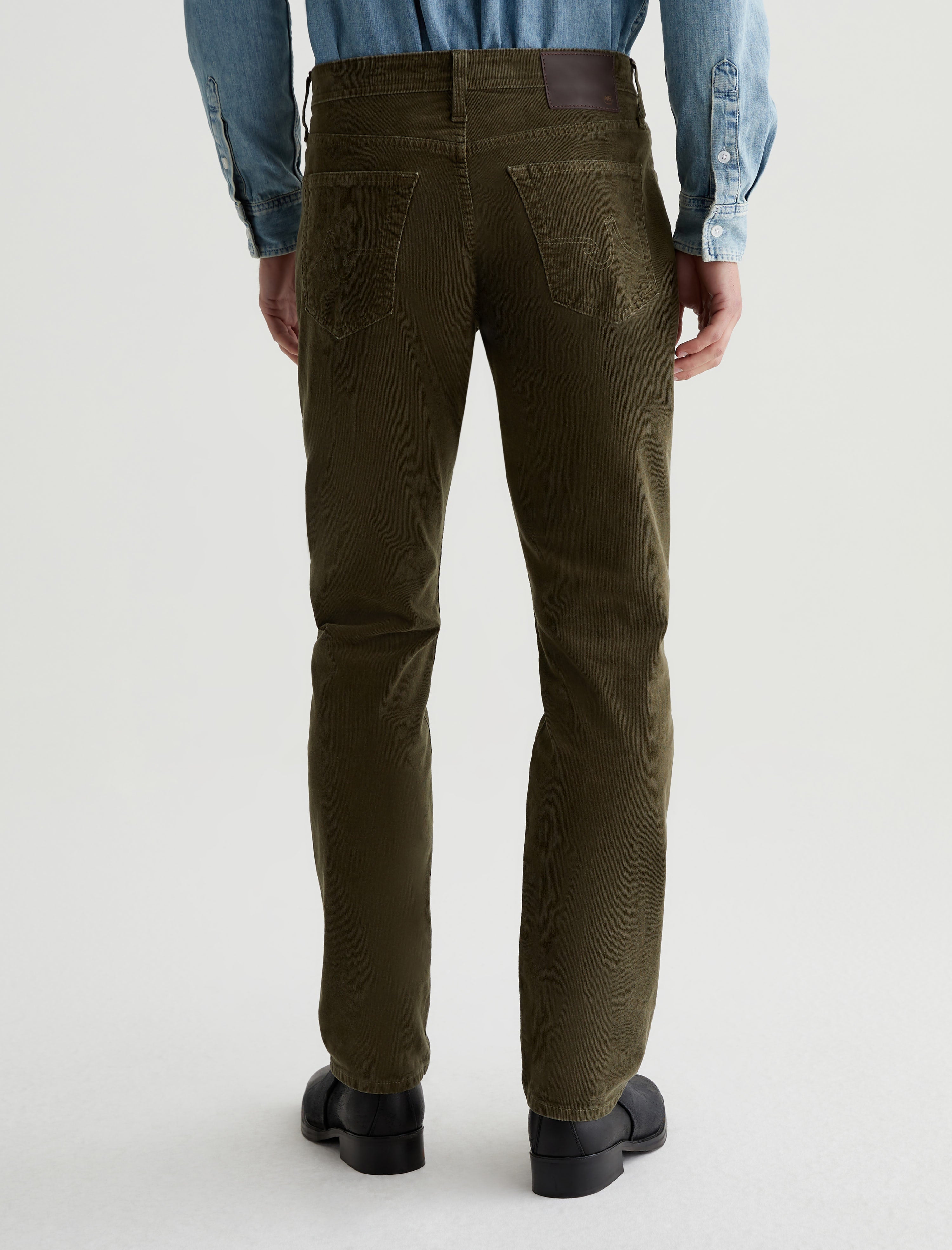 Tellis Corduroy Sulfur Dried Cedar Corduroy Modern Slim Men Bottom Photo 7