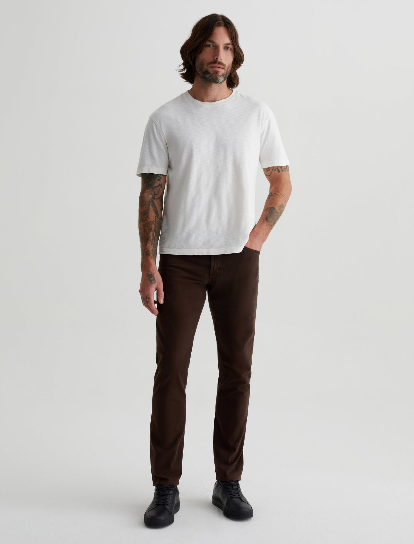 Tellis Bitter Chocolate Modern Slim Mens Bottom Photo 1