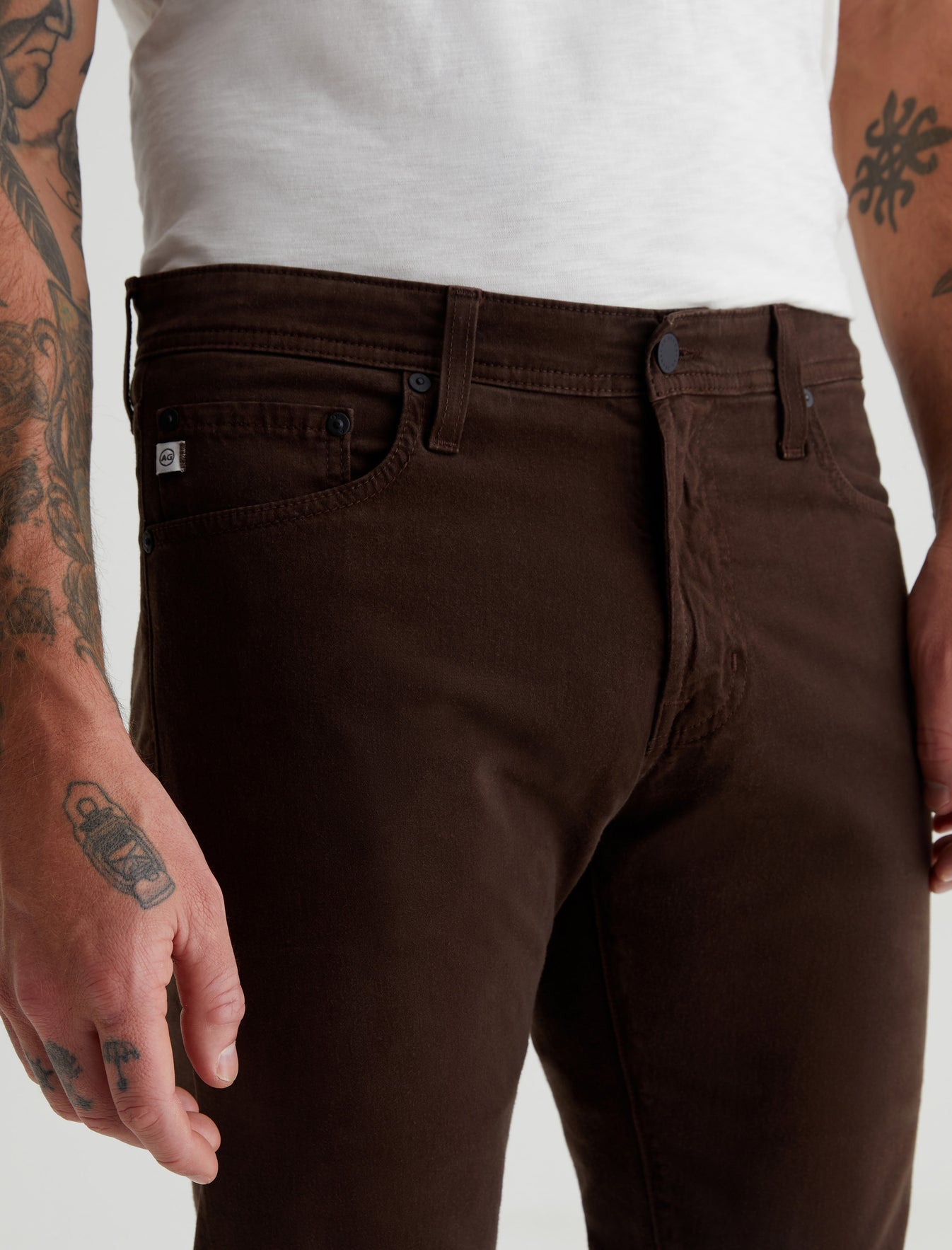 Tellis Bitter Chocolate Modern Slim Mens Bottom Photo 3