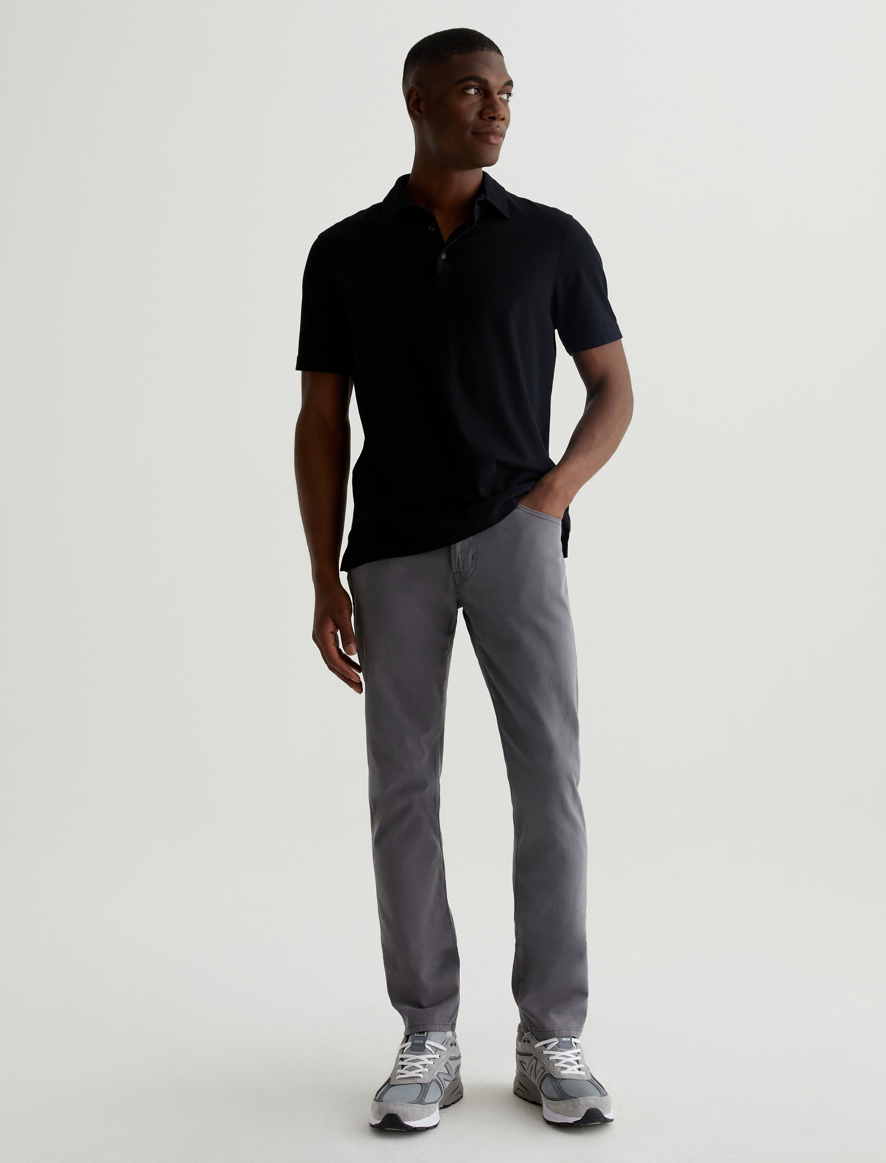 Tellis SUD Folkestone Grey Sueded Modern Slim Men Bottom Photo 1