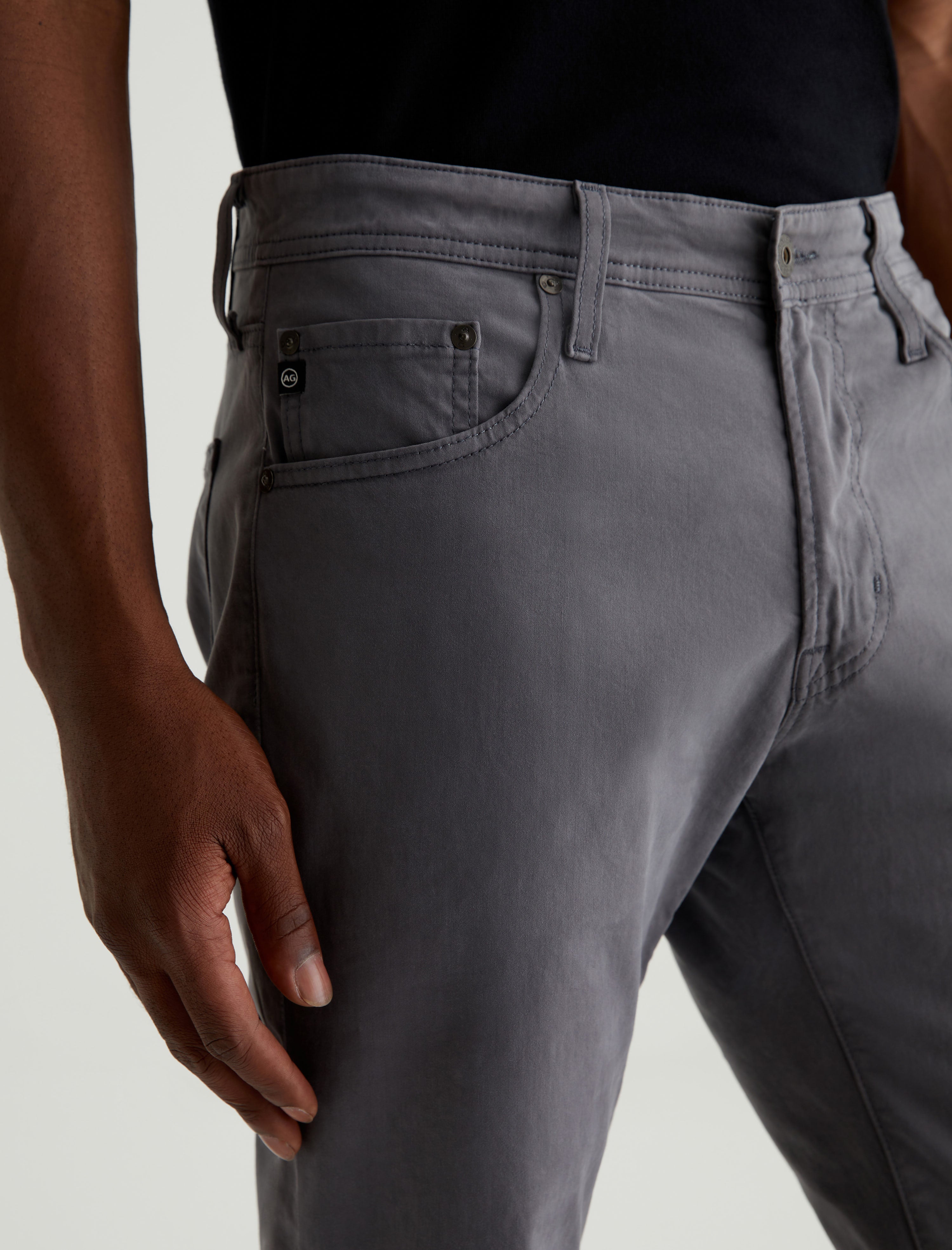 Tellis SUD Folkestone Grey Sueded Modern Slim Men Bottom Photo 3