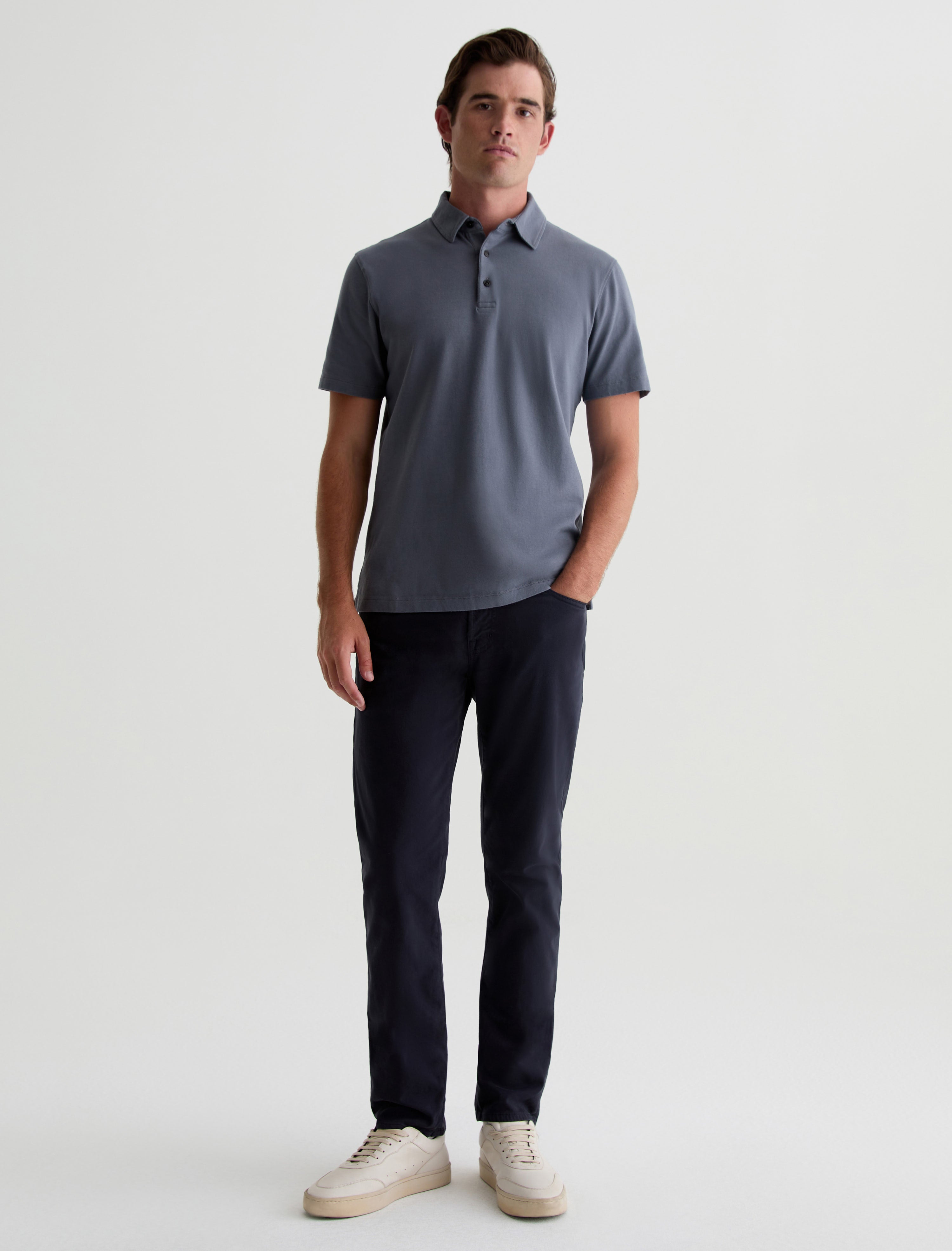 Tellis SUD New Navy Sueded Modern Slim Men Bottom Photo 1