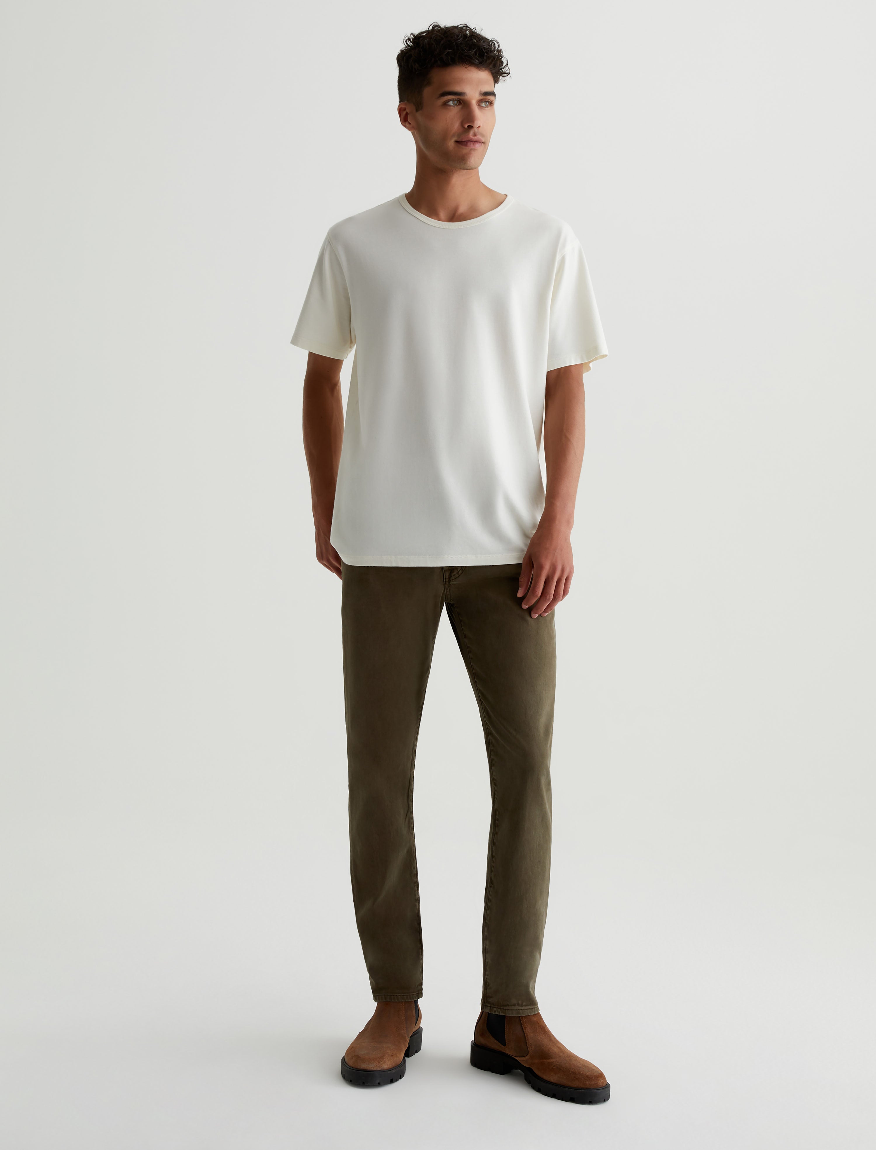 Tellis SUD Sulfur Dried Cedar Sueded Modern Slim Men Bottom Photo 1