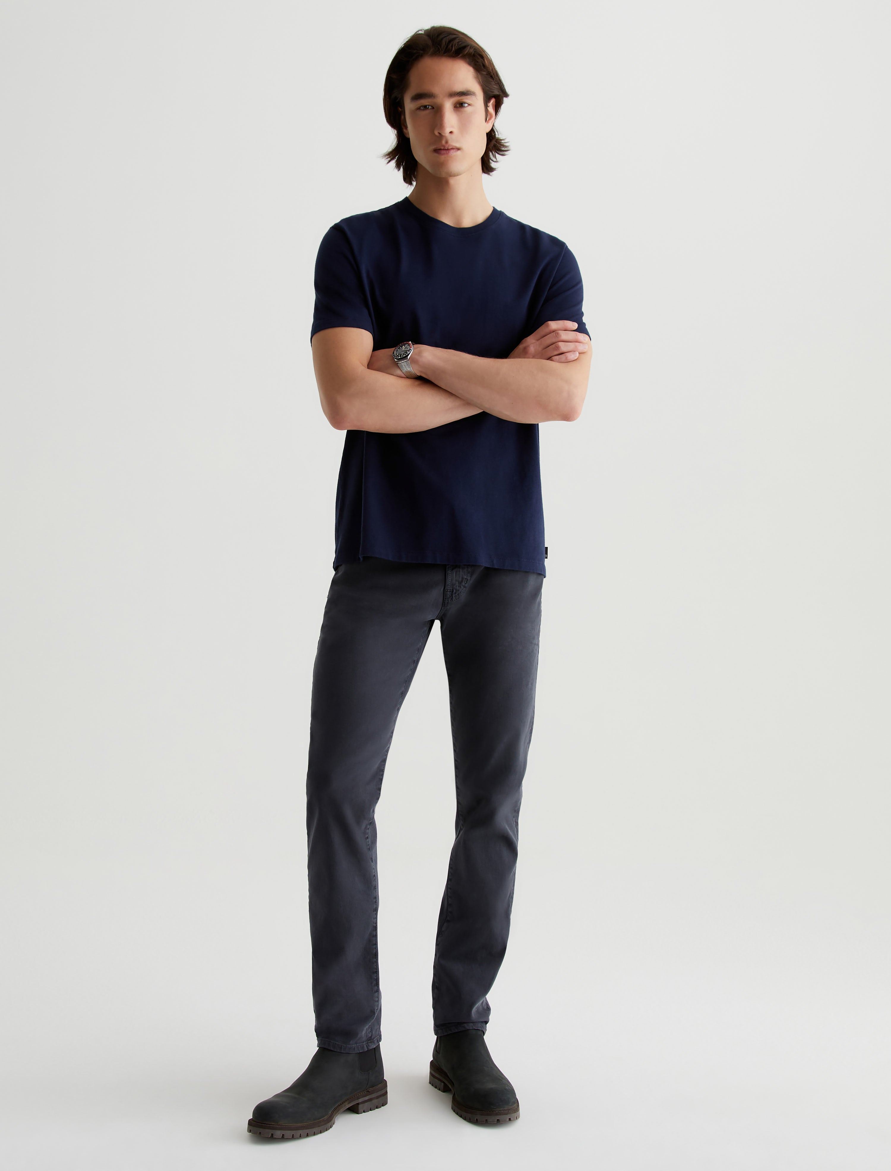 Tellis SUD Sulfur Gunpowder Sueded Modern Slim Men Bottom Photo 1