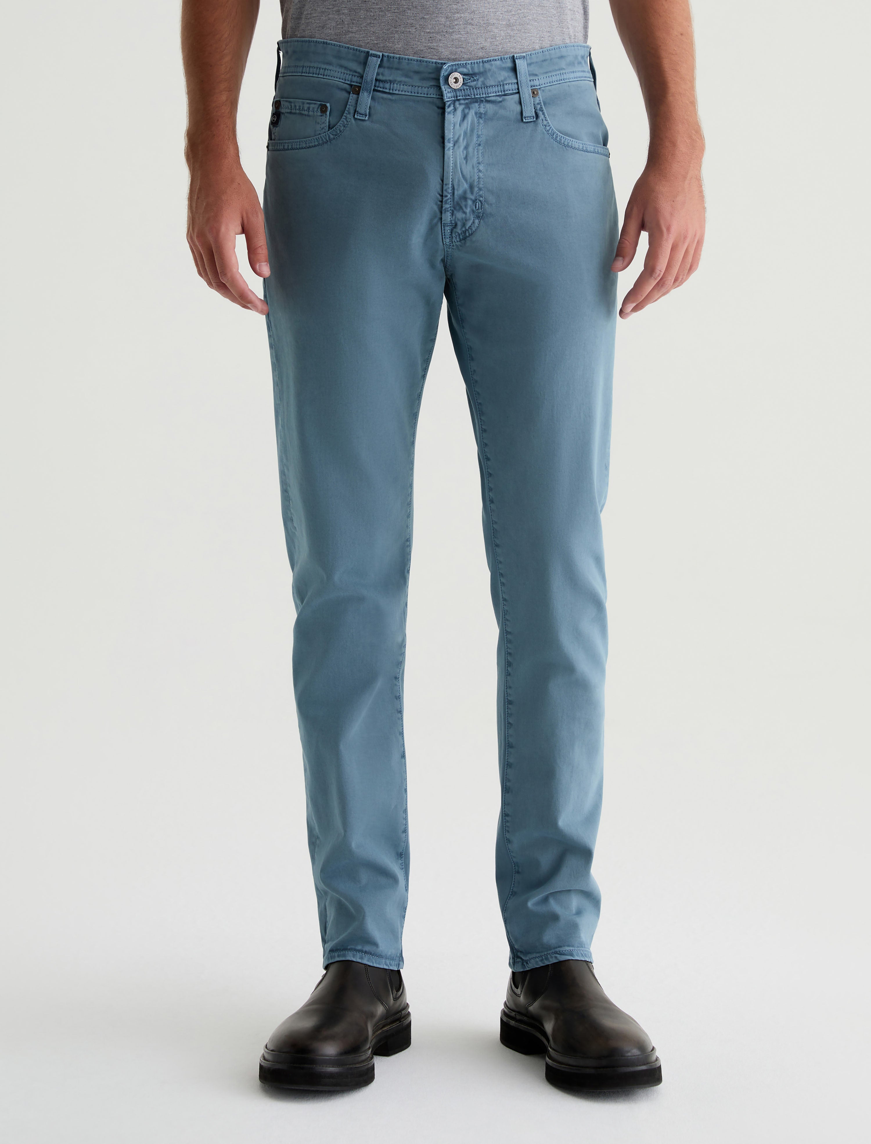 Tellis SUD Sulfur Hazy Lake Sueded Modern Slim Men Bottom Photo 2
