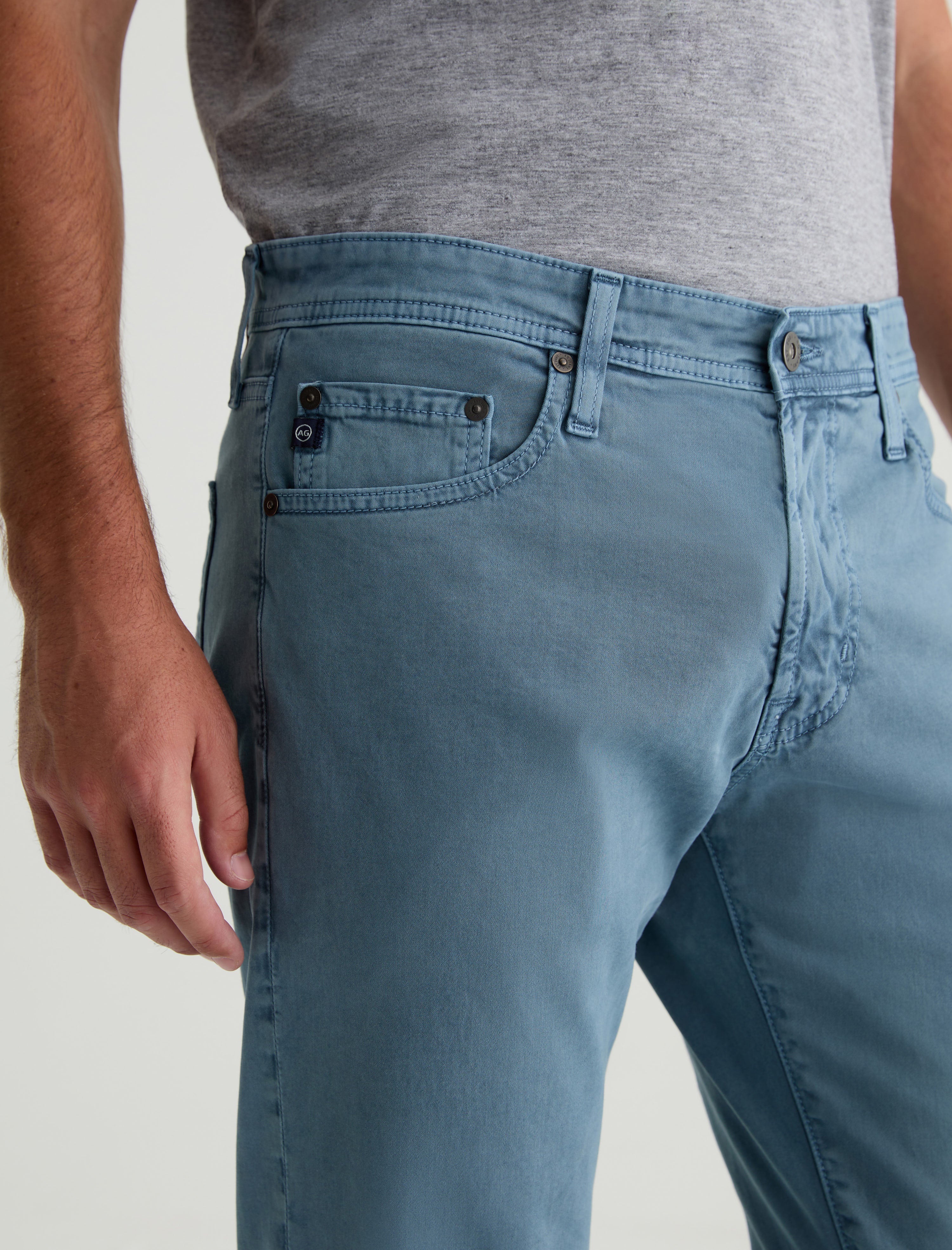 Tellis SUD Sulfur Hazy Lake Sueded Modern Slim Men Bottom Photo 3