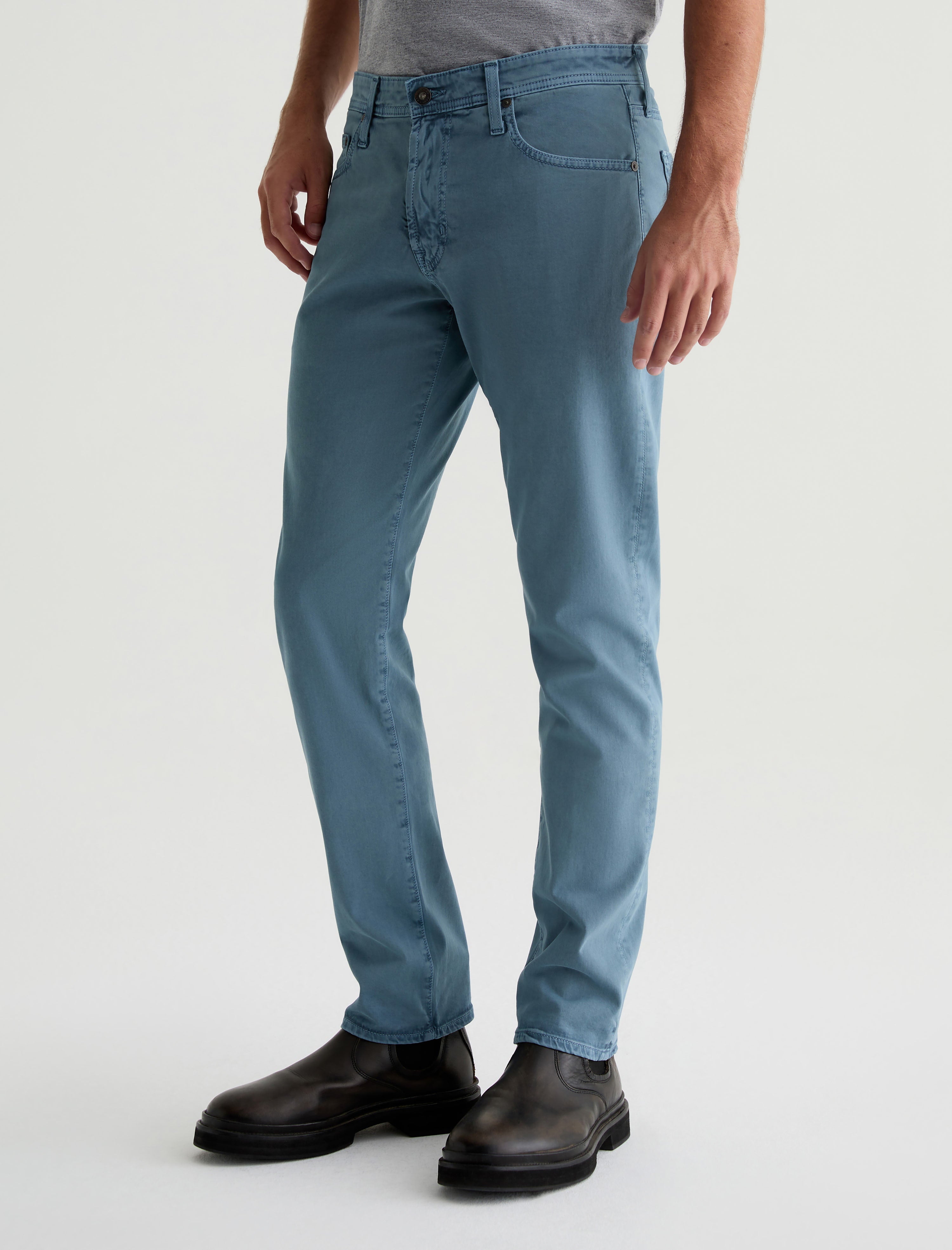 Tellis SUD Sulfur Hazy Lake Sueded Modern Slim Men Bottom Photo 5
