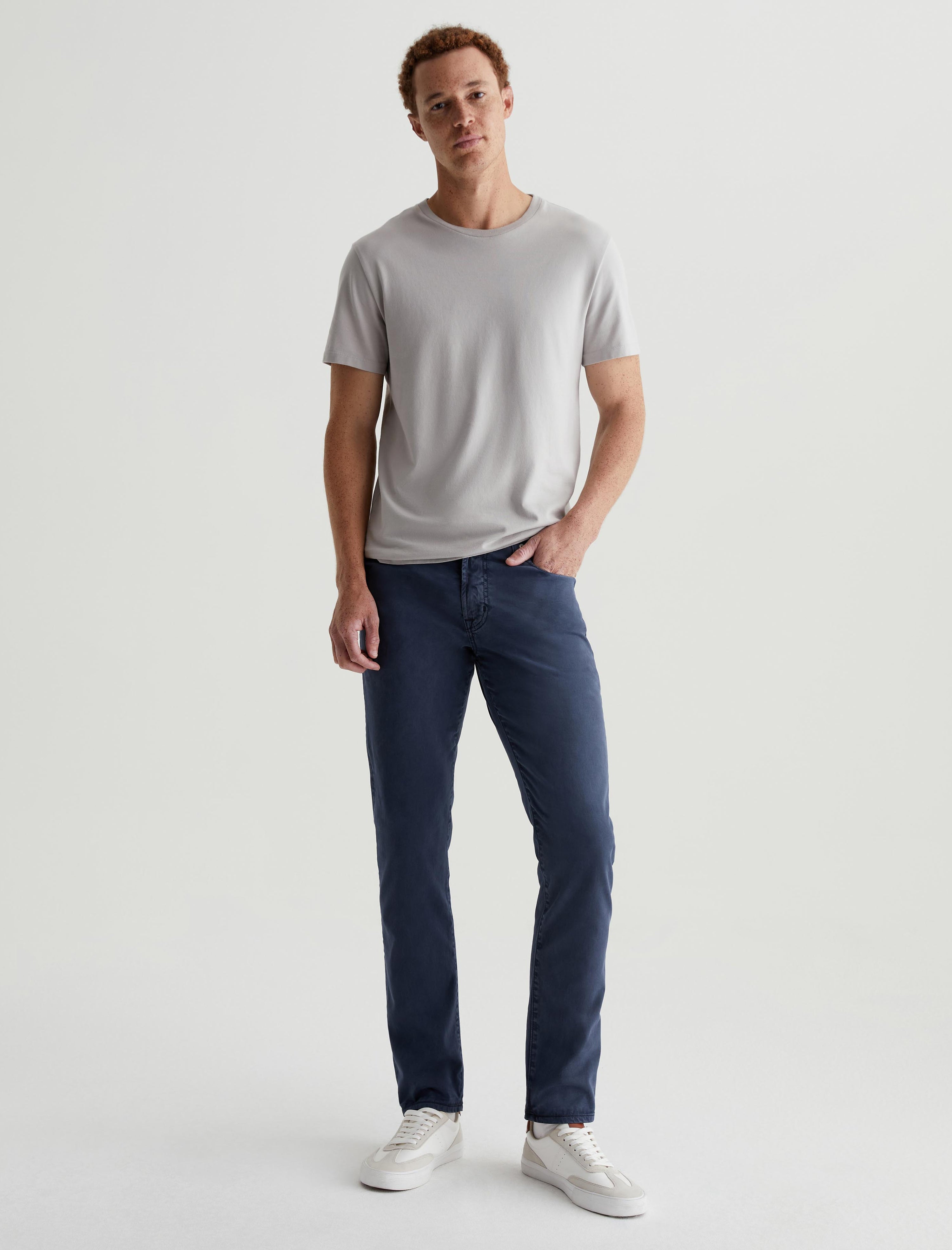 Tellis SUD Sulfur Marine Haze Sueded Modern Slim Men Bottom Photo 1