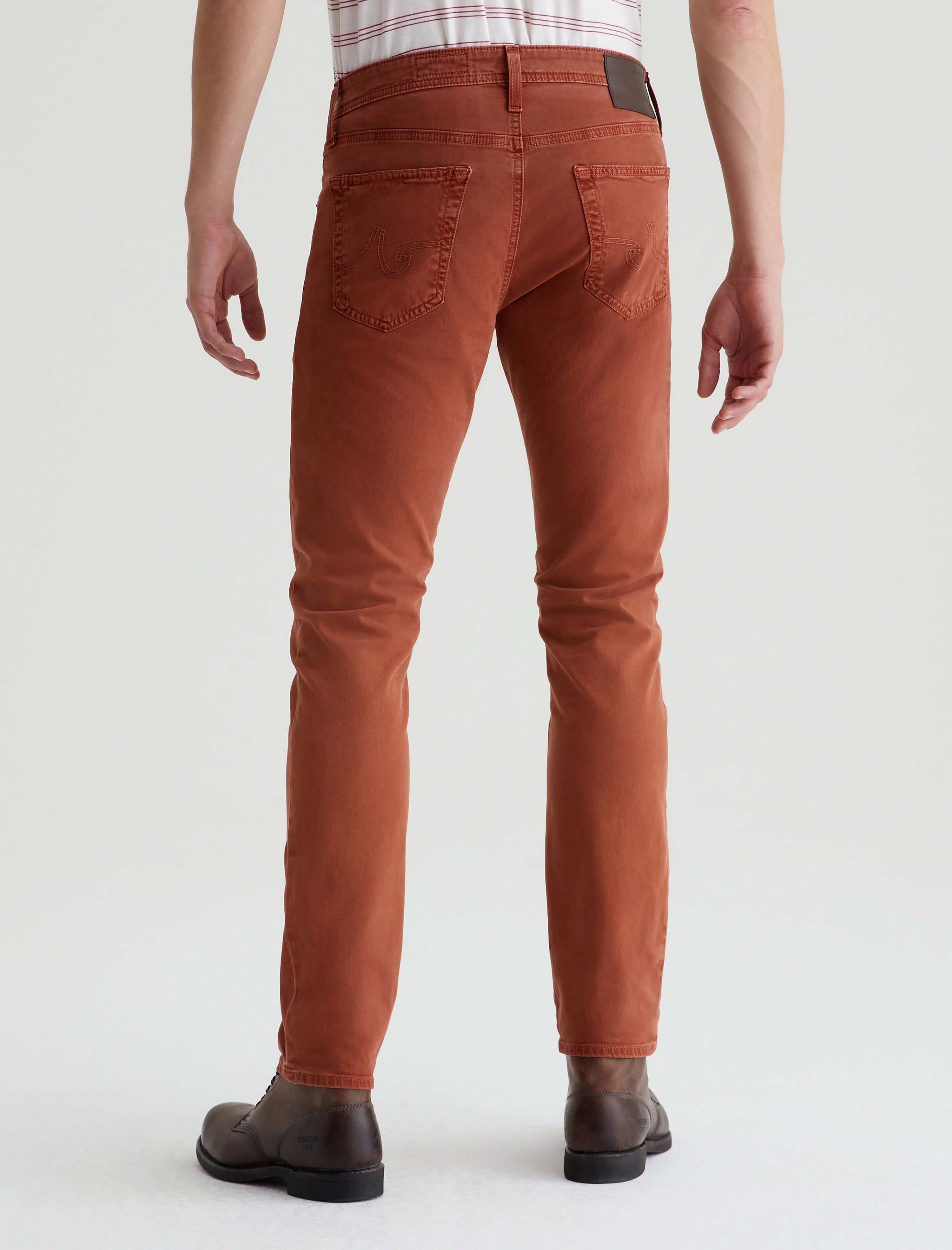 Tellis Sud Sulfur Warm Cinnamon Sueded Modern Slim Men Bottom Photo 6