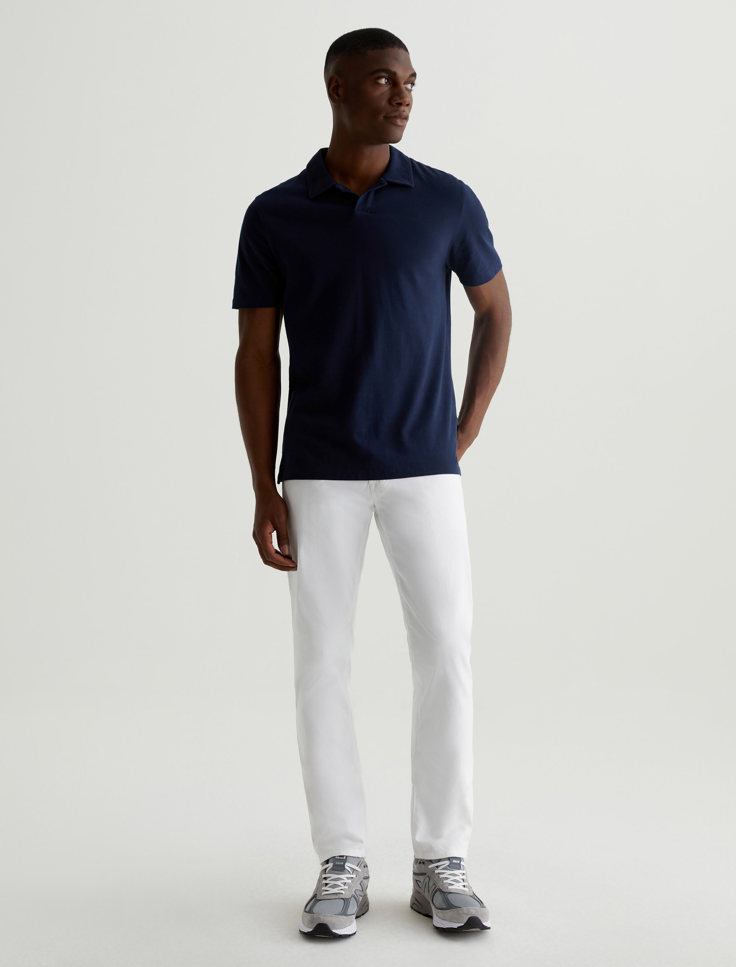Tellis SUD White Sueded Modern Slim Men Bottom Photo 1