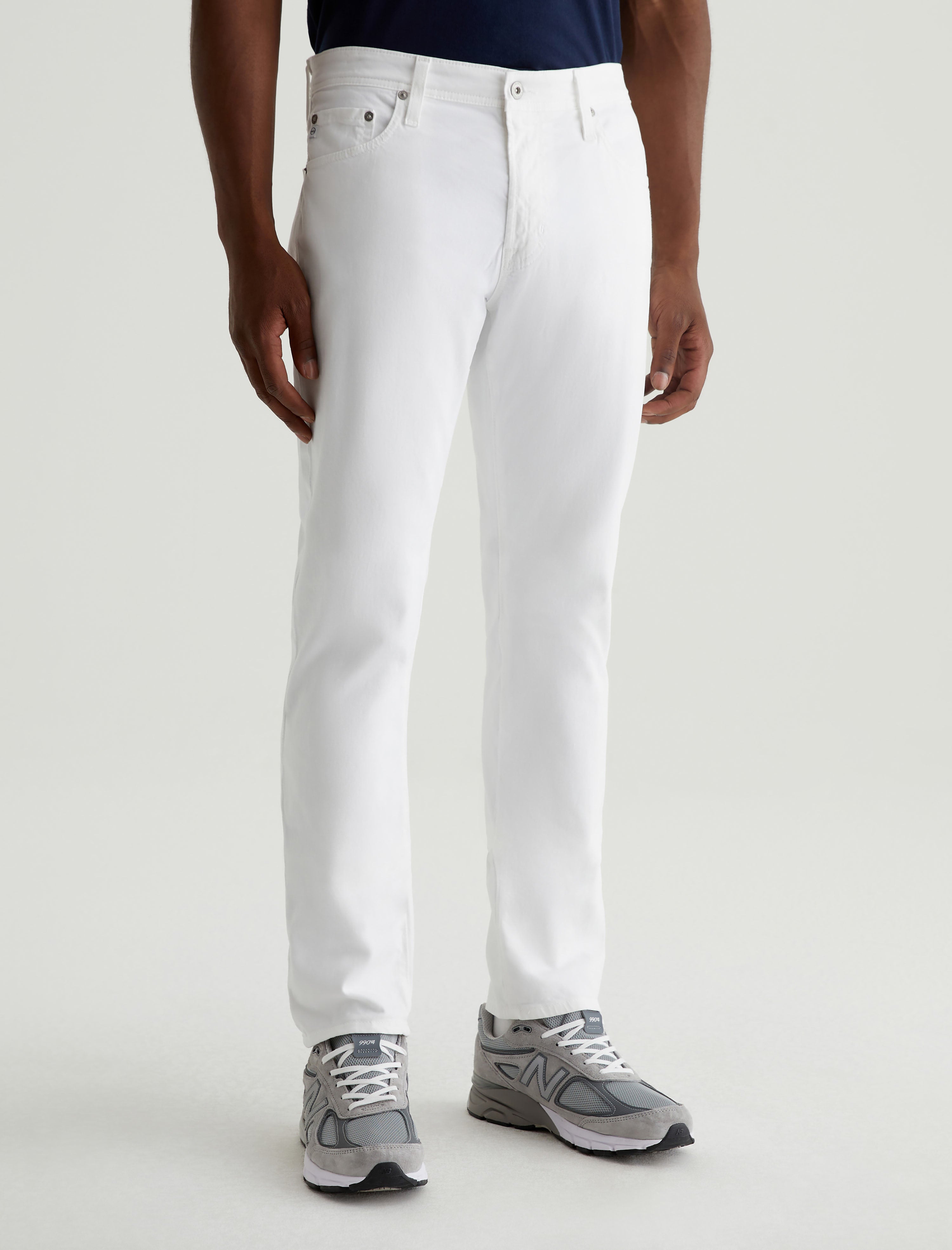Tellis SUD White Sueded Modern Slim Men Bottom Photo 2