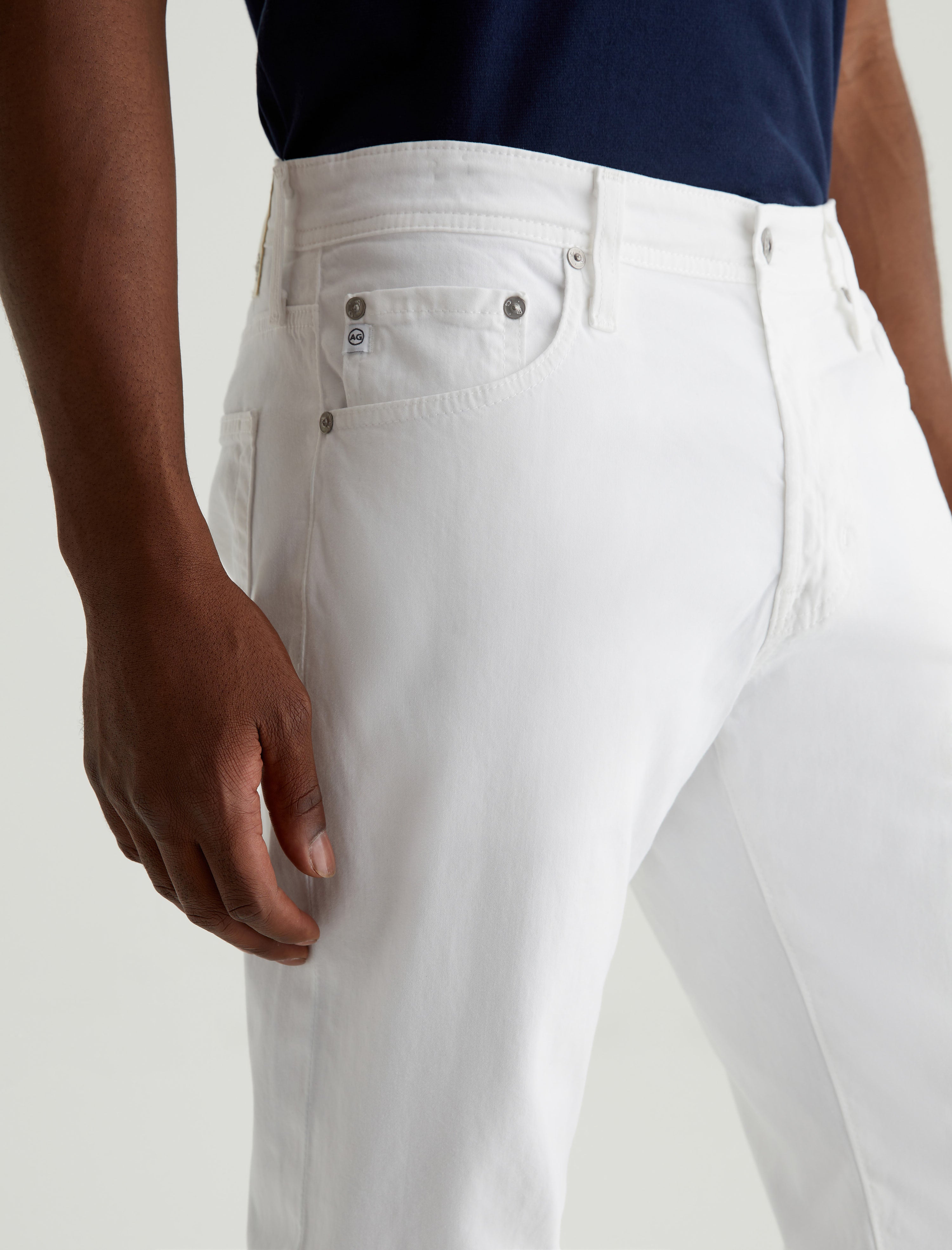 Tellis SUD White Sueded Modern Slim Men Bottom Photo 3