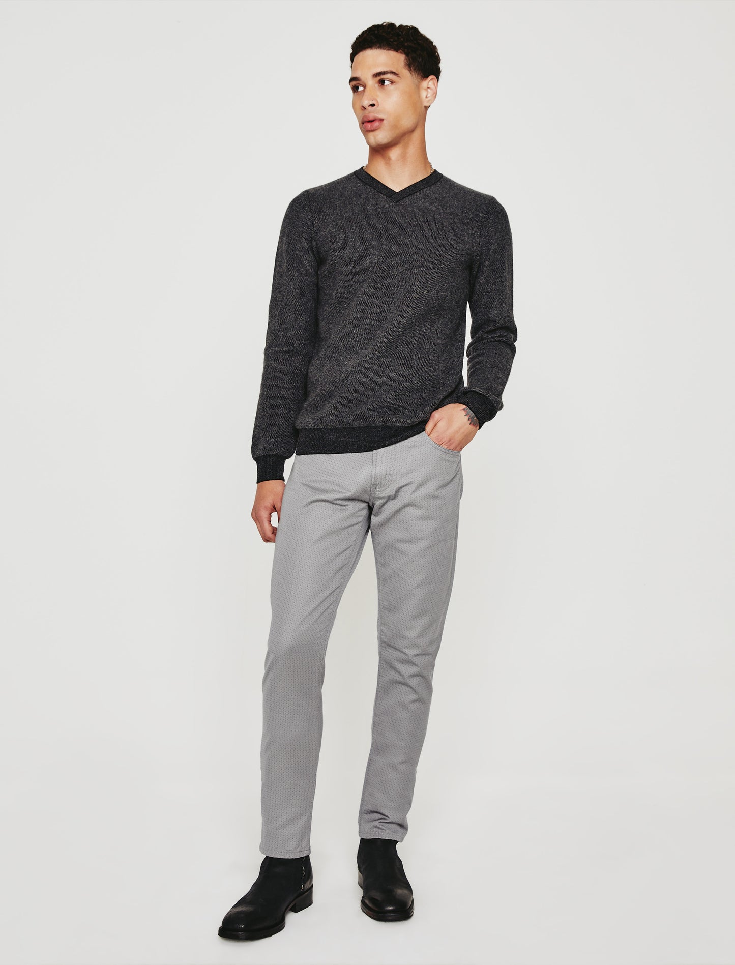 Tellis Gladwell Grey Multi Modern Slim Men Bottom Photo 1
