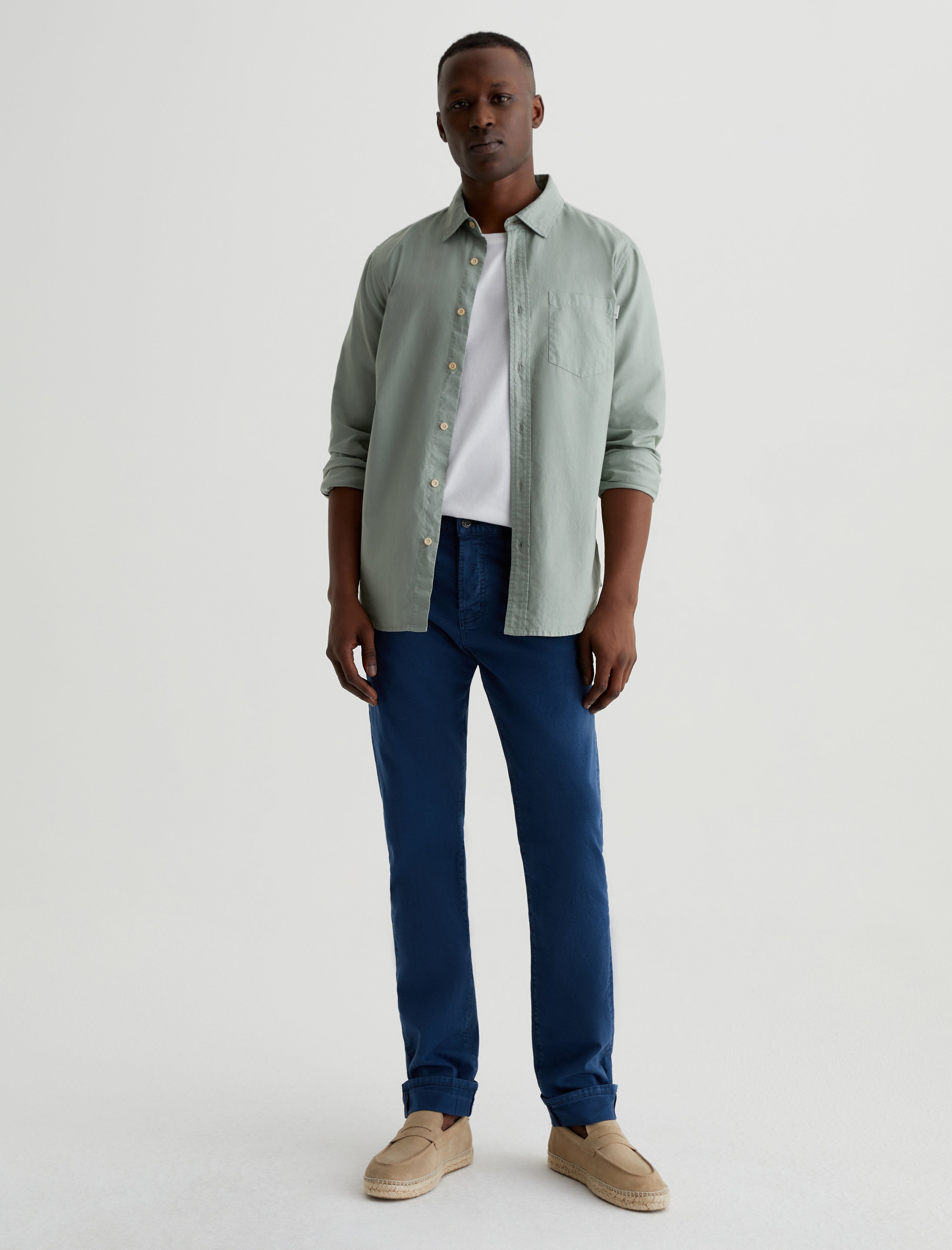 Everett Selvage Sulfur Pier Blue Slim Straight Men Bottom Photo 1
