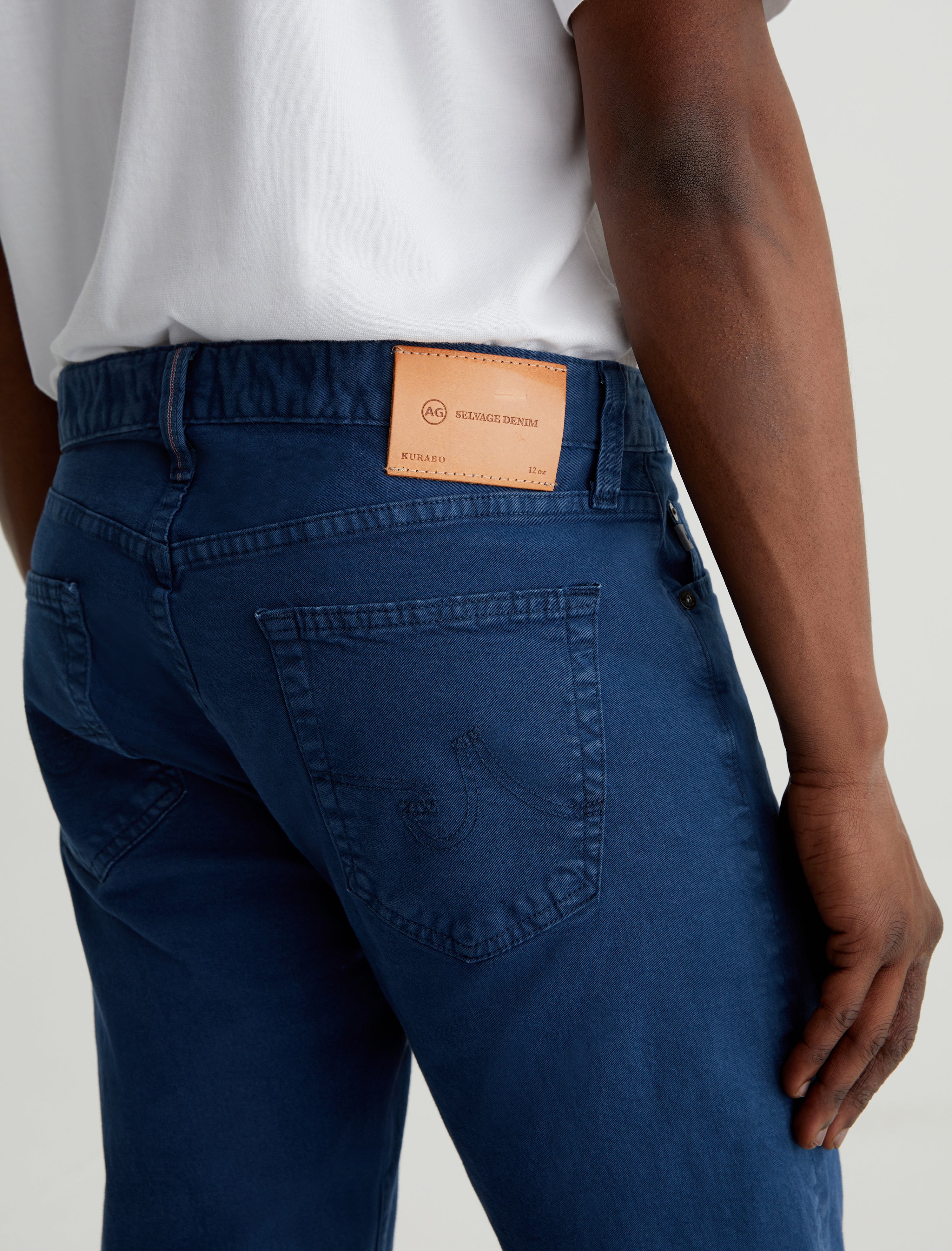 Everett Selvage Sulfur Pier Blue Slim Straight Men Bottom Photo 6