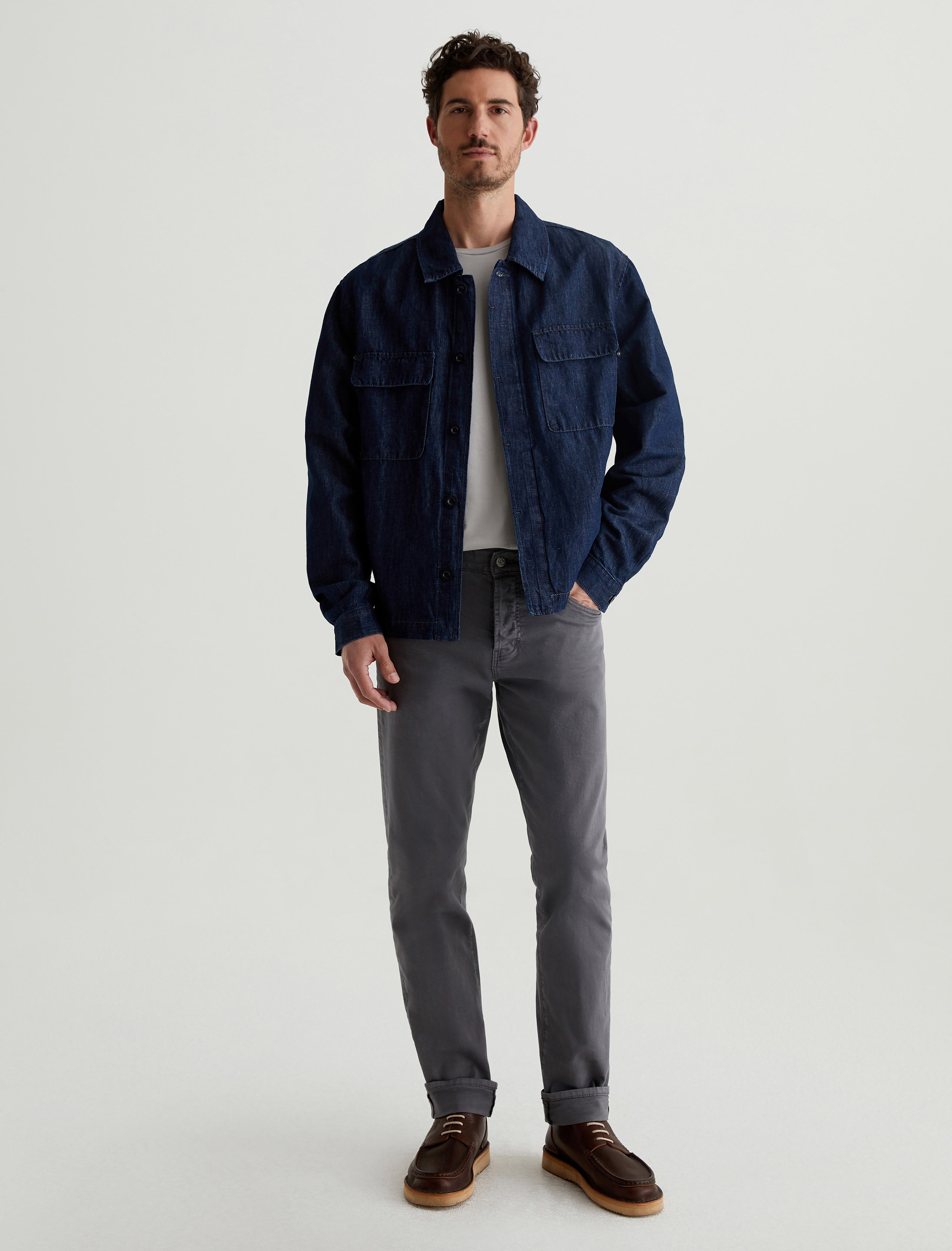 Everett Selvage Sulfur Storm Grey Slim Straight Men Bottom Photo 1