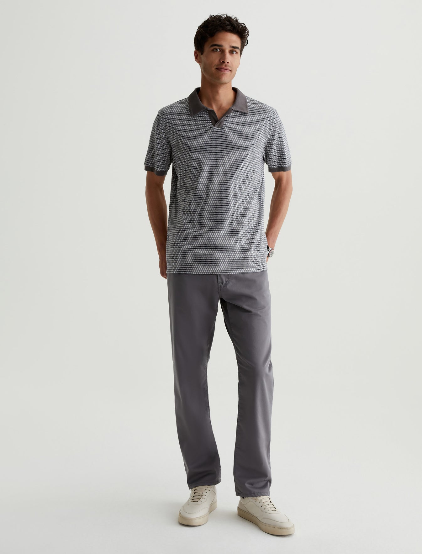 Everett - Performance Folkestone Grey Airluxe™ Slim Straight Men Bottom Photo 1