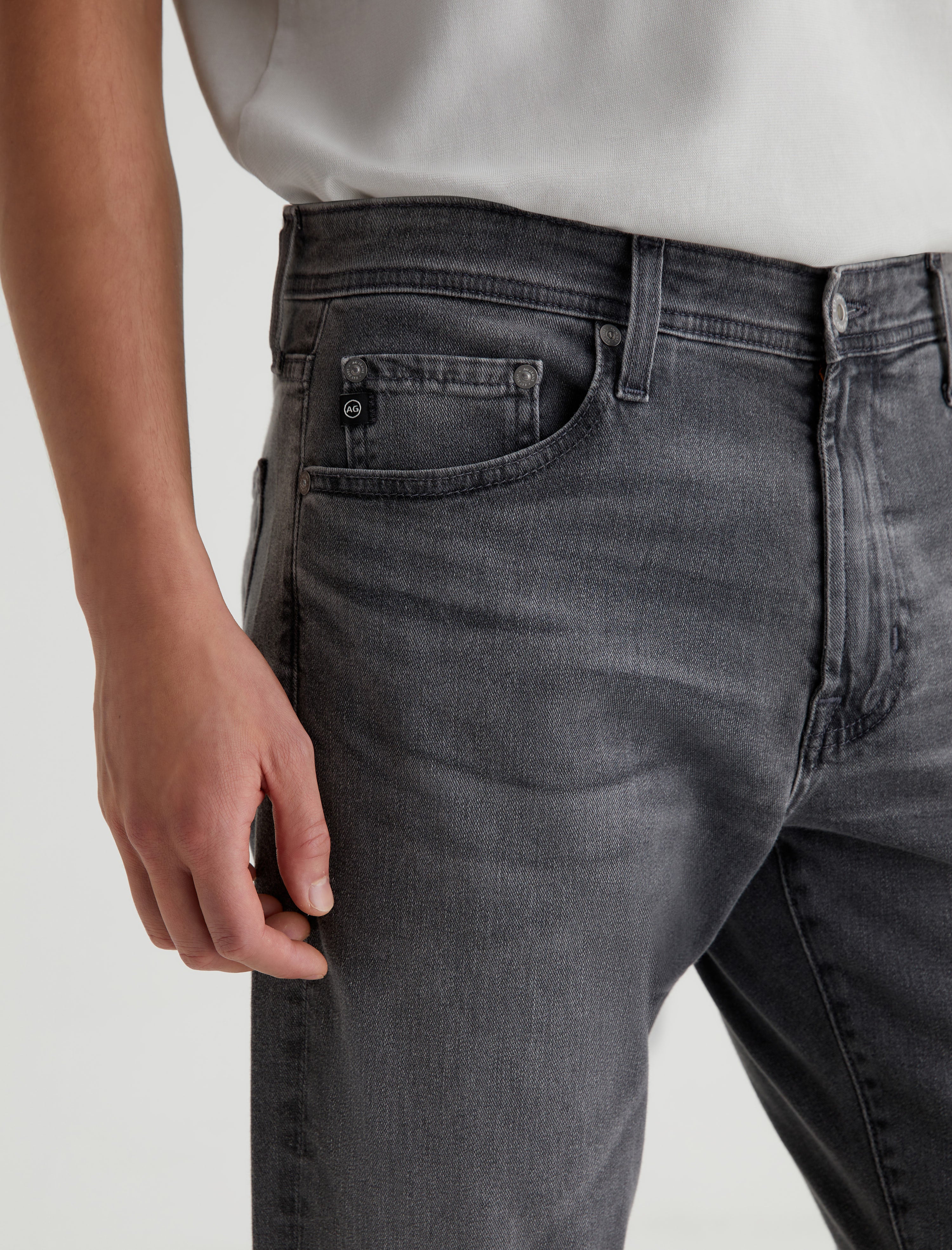 Slim straight denim(0 GREY): パンツanuans