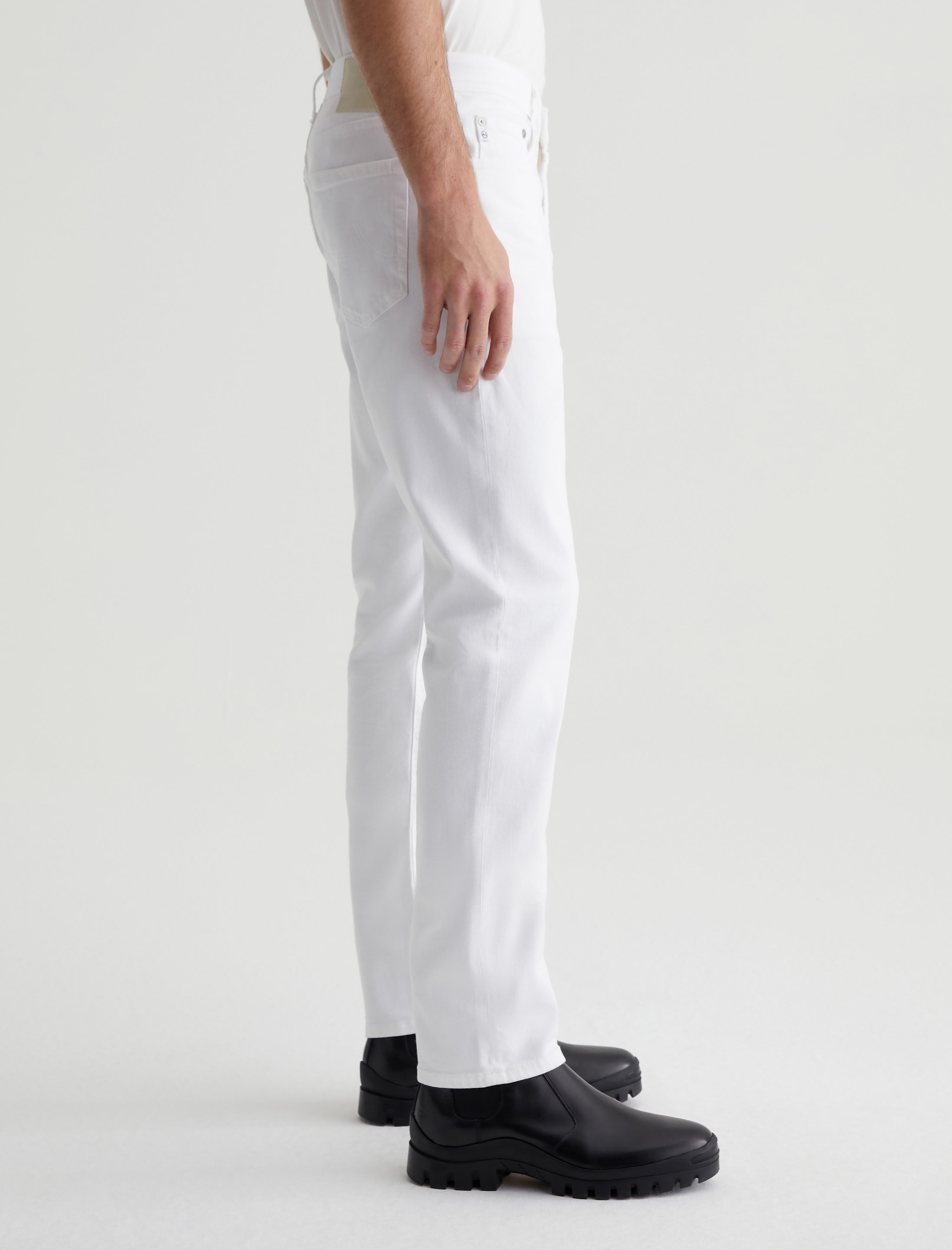Everett White Slim Straight AG Cloud Soft Denim™ Mens bottom  Photo 4