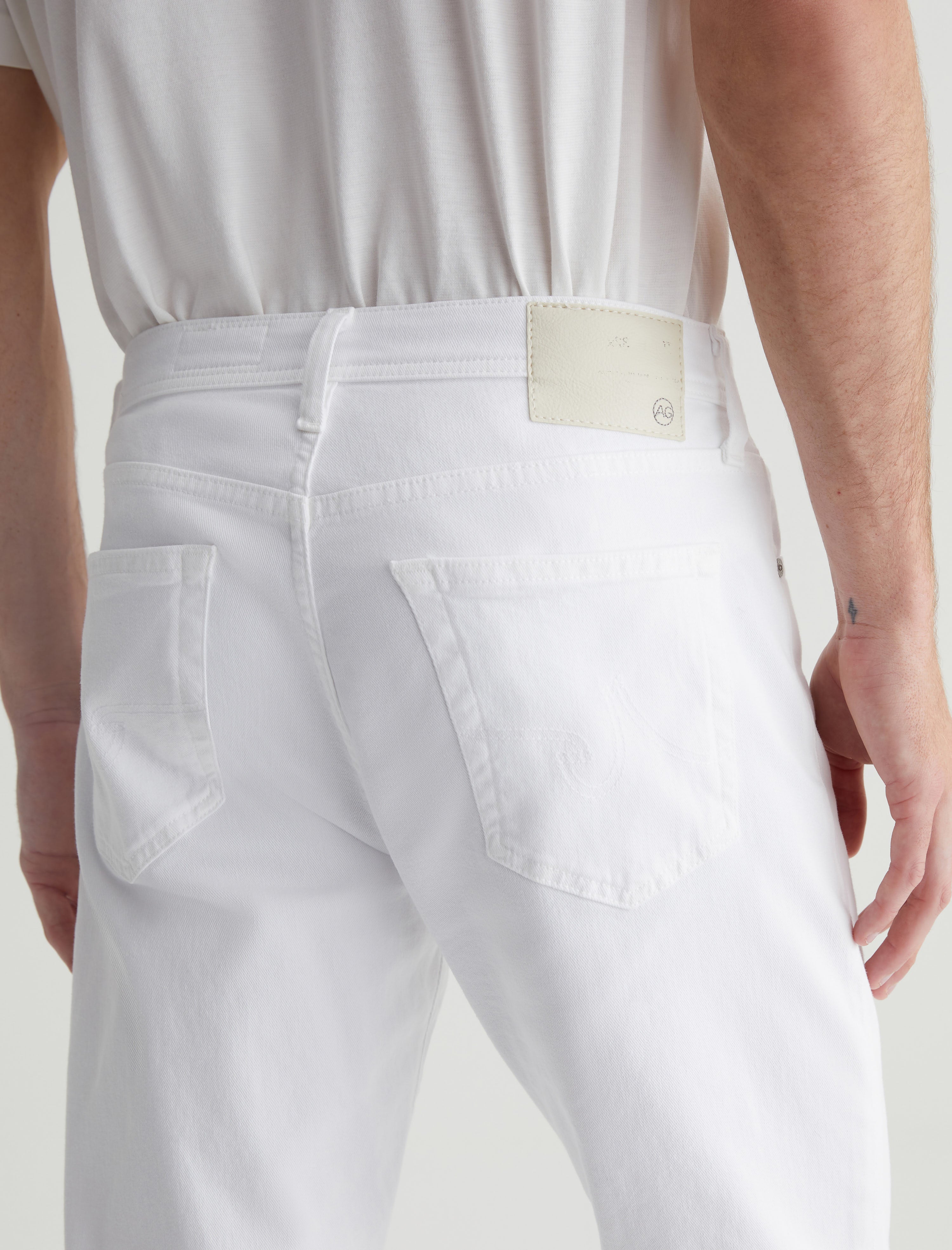 Everett White Slim Straight AG Cloud Soft Denim™ Mens bottom  Photo 5