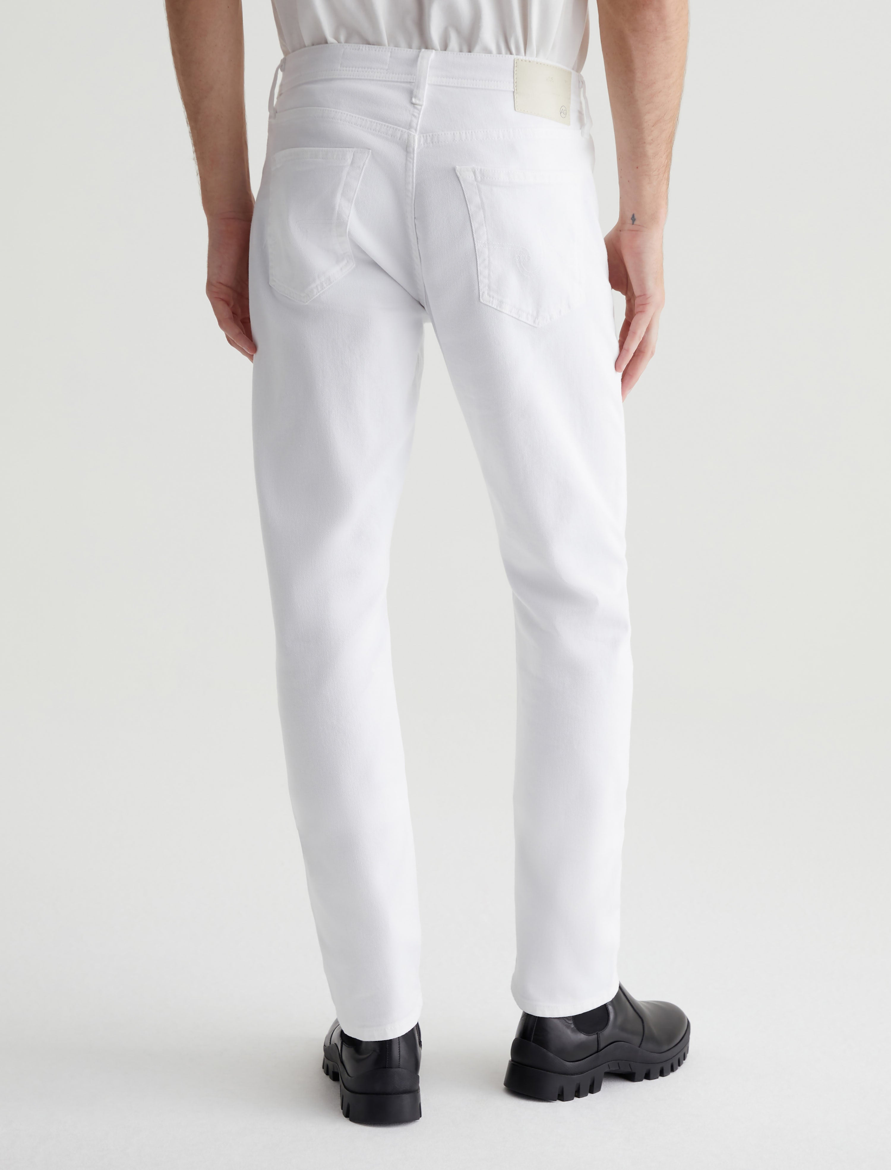Everett White Slim Straight AG Cloud Soft Denim™ Mens bottom  Photo 6