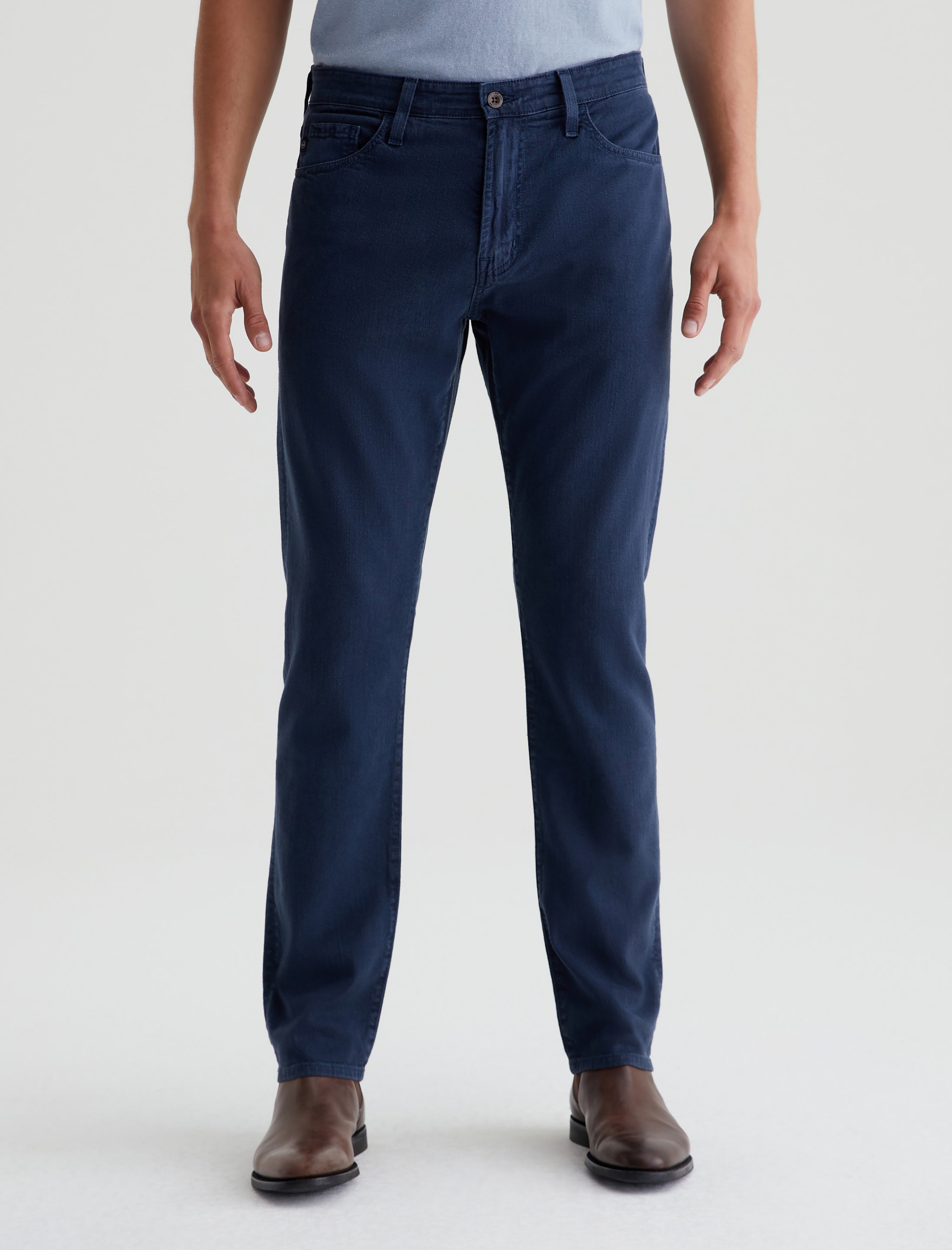 Everett Sulfur Deep Navy Slim Straight Leg Men Bottom Photo 2
