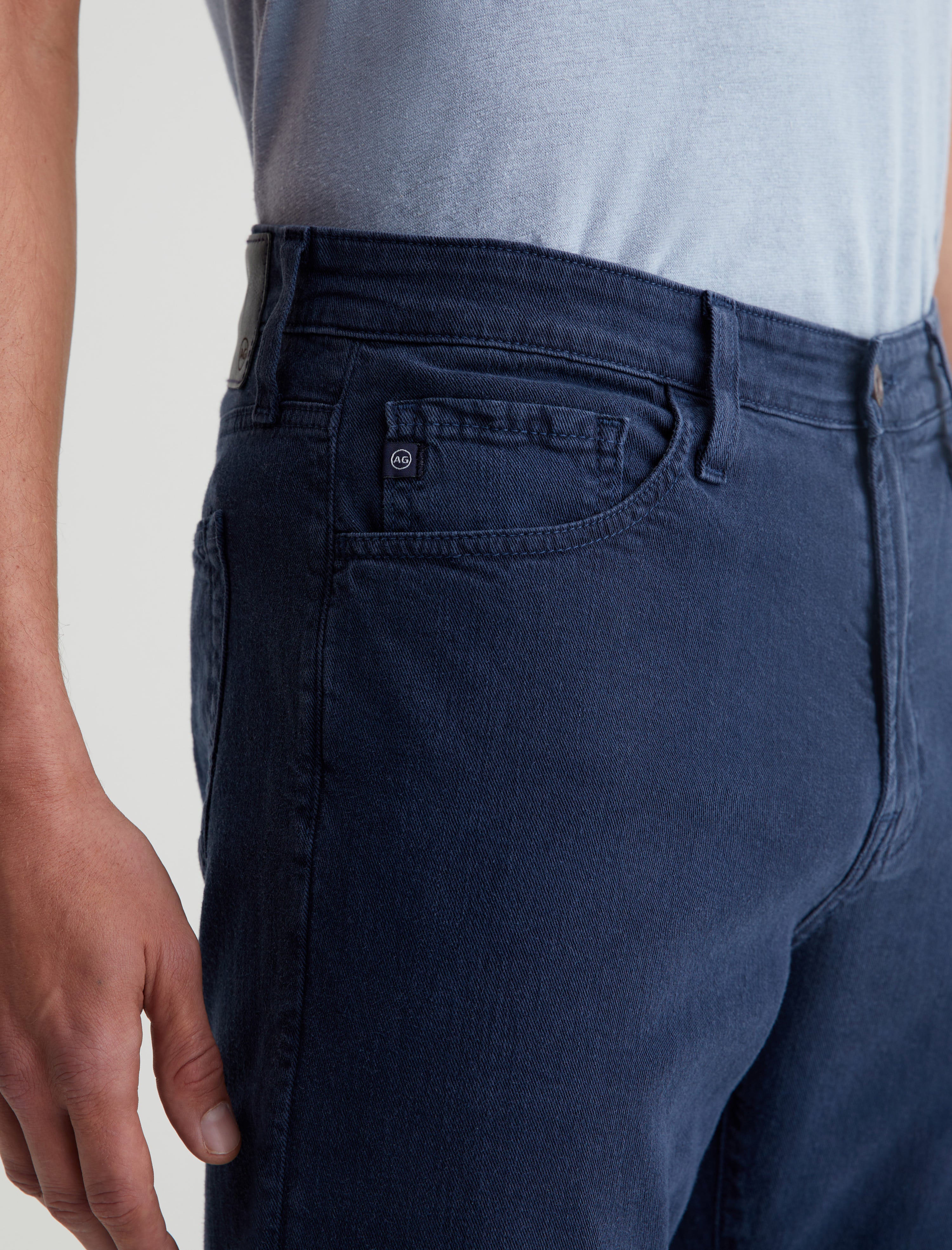 Everett Sulfur Deep Navy Slim Straight Leg Men Bottom Photo 3