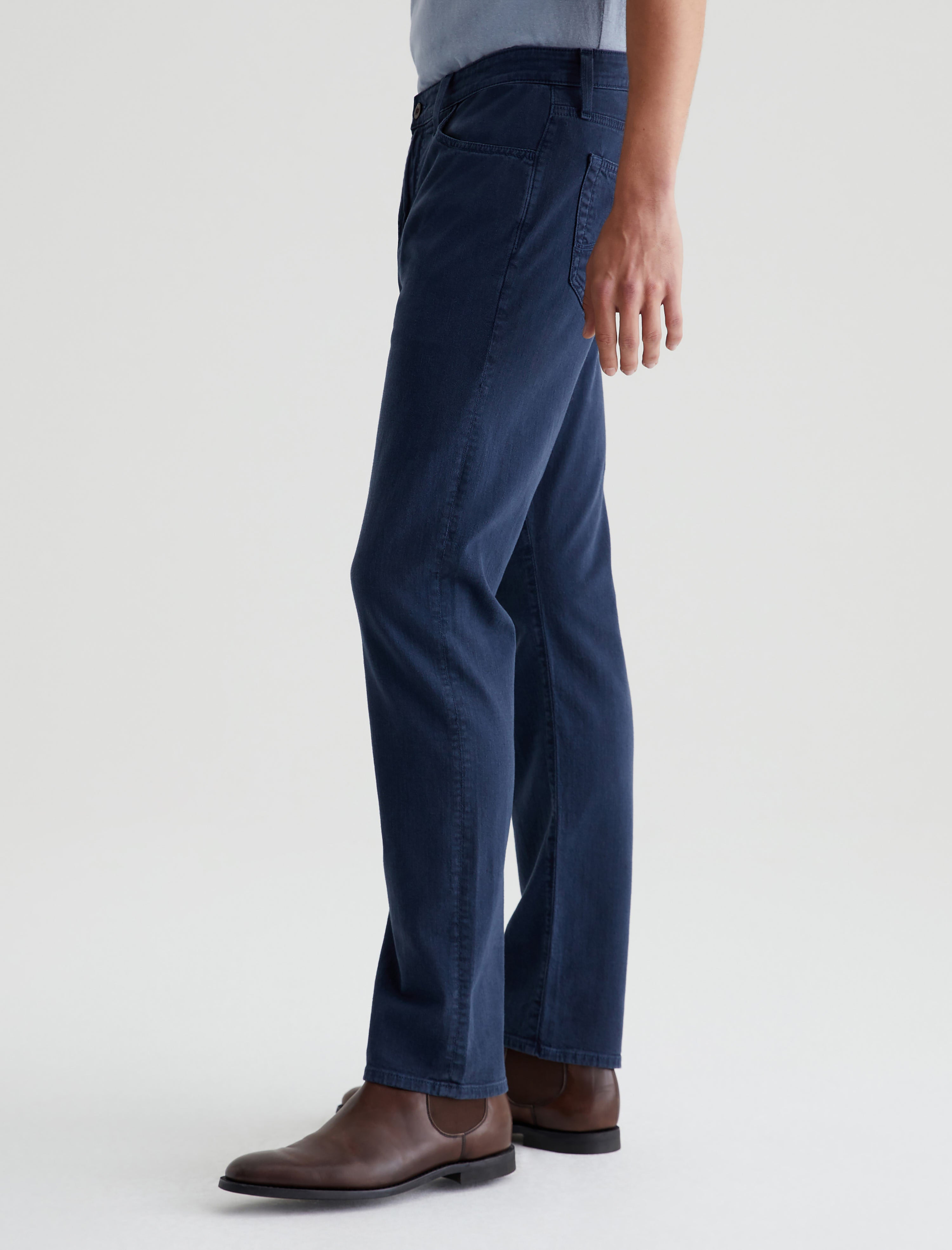Everett Sulfur Deep Navy Slim Straight Leg Men Bottom Photo 4