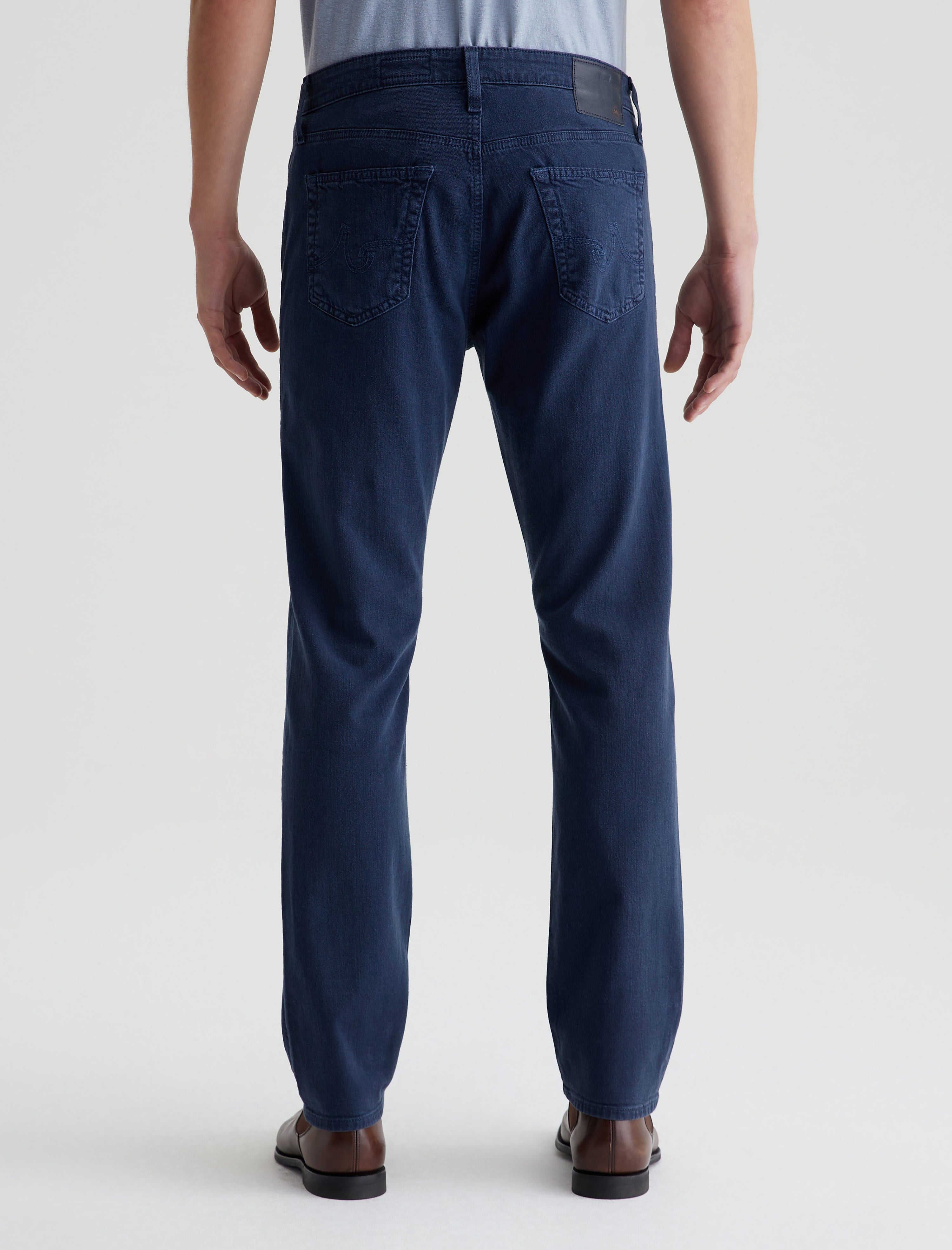 Everett Sulfur Deep Navy Slim Straight Leg Men Bottom Photo 6
