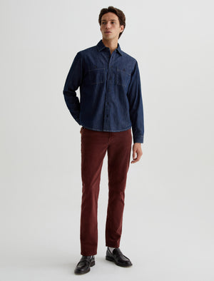 Everett Sulfur Dark Plum Slim Straight Mens Bottom Photo 1