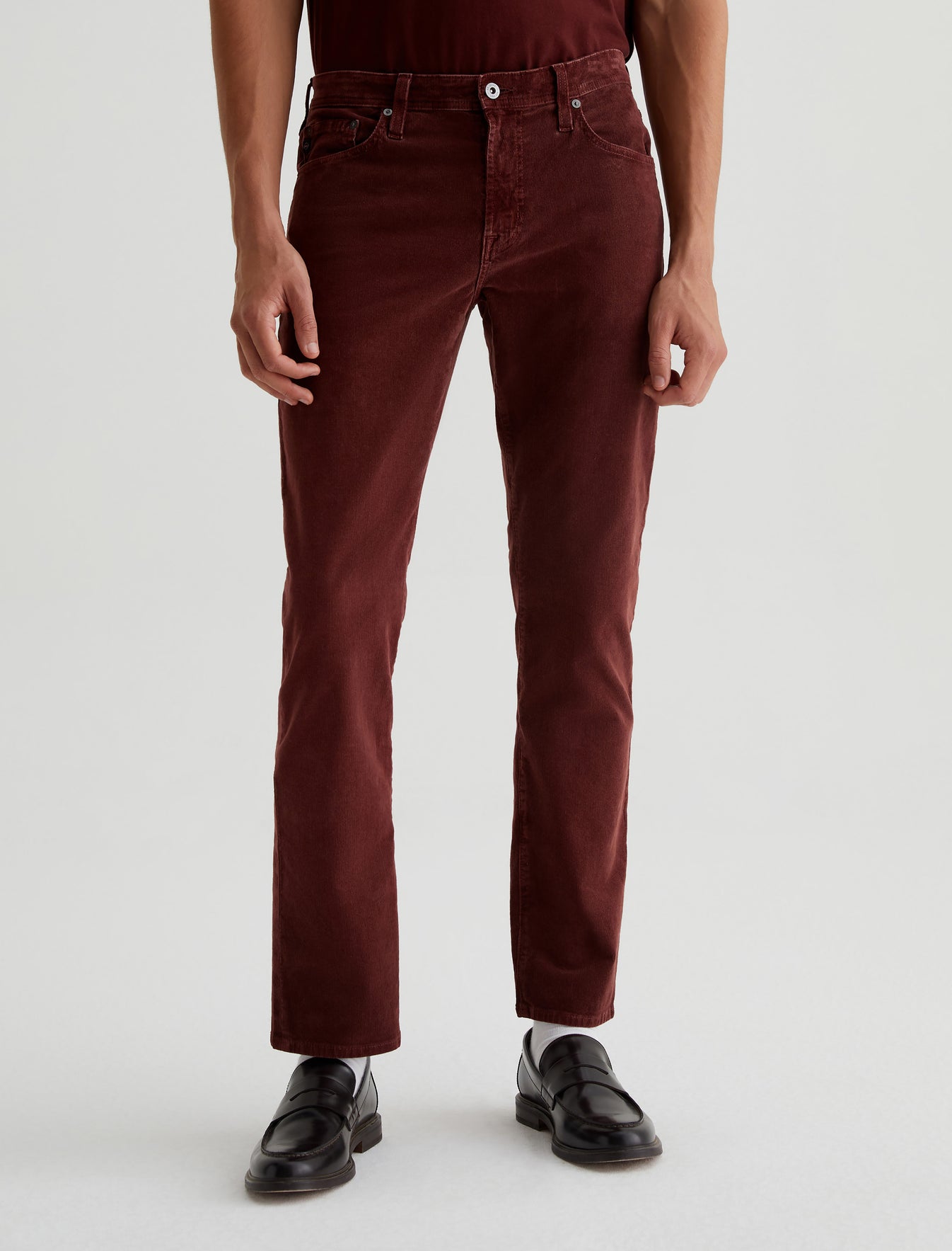 Everett Sulfur Dark Plum Slim Straight Mens Bottom Photo 2