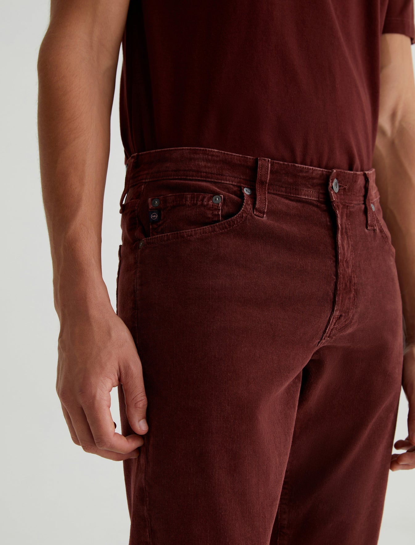 Everett Sulfur Dark Plum Slim Straight Mens Bottom Photo 3