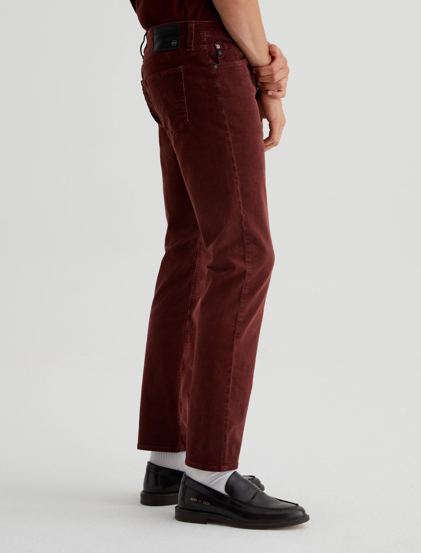 Everett Sulfur Dark Plum Slim Straight Mens Bottom Photo 4