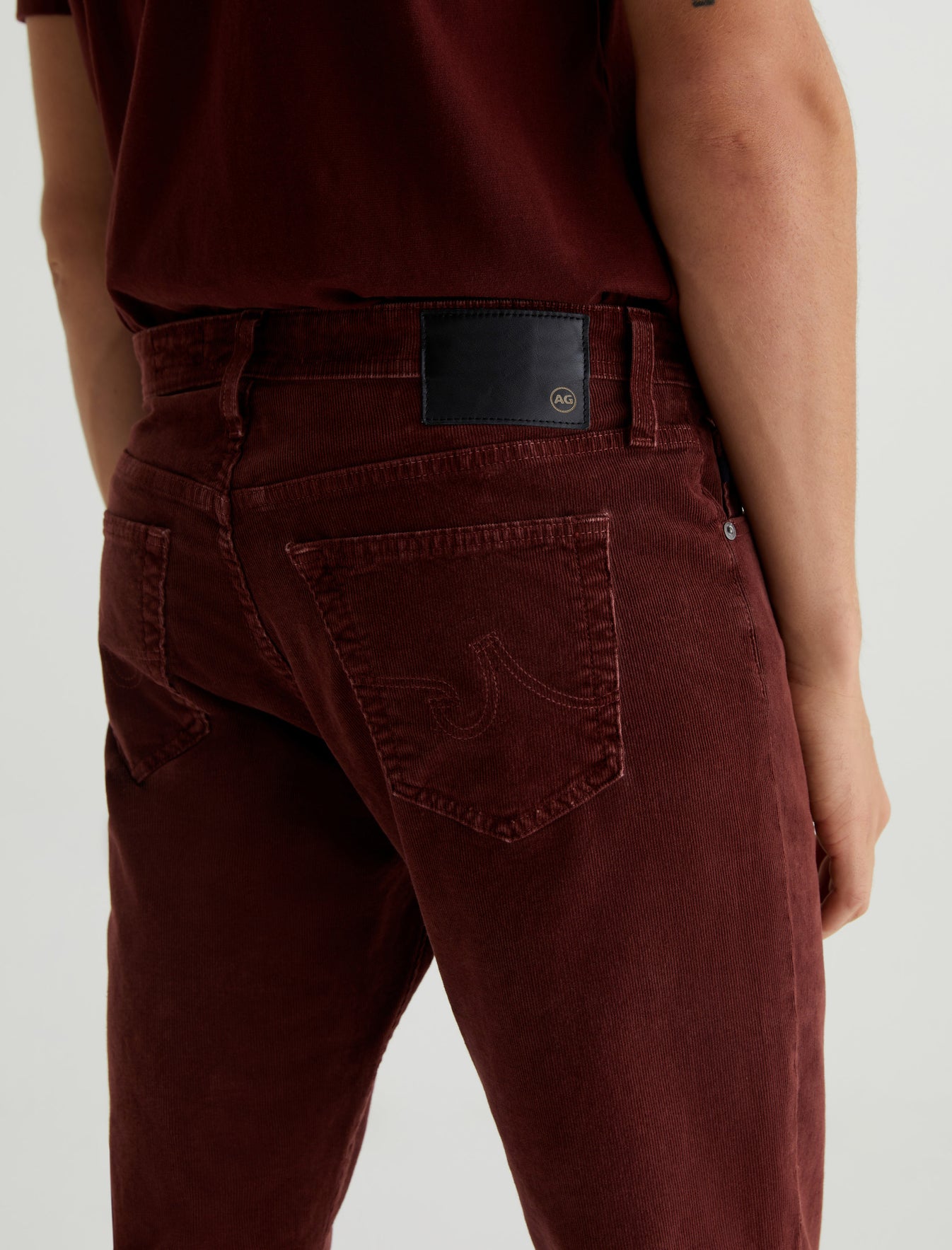 Everett Sulfur Dark Plum Slim Straight Mens Bottom Photo 5
