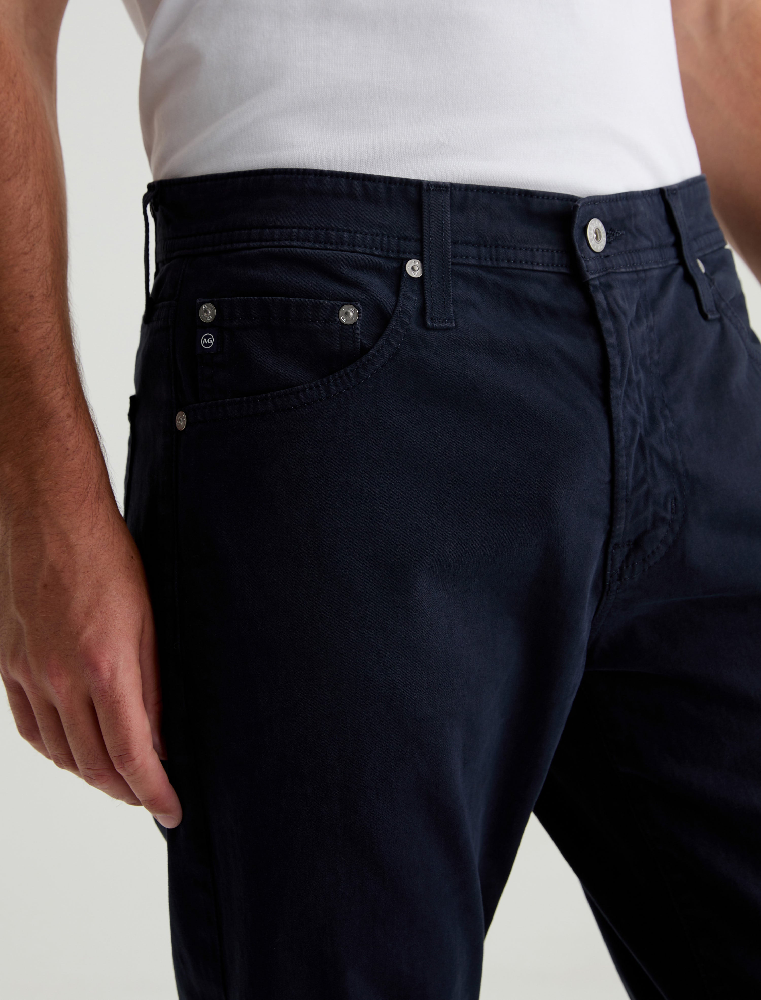 Everett SUD New Navy Sueded Slim Straight Leg Men Bottom Photo 3