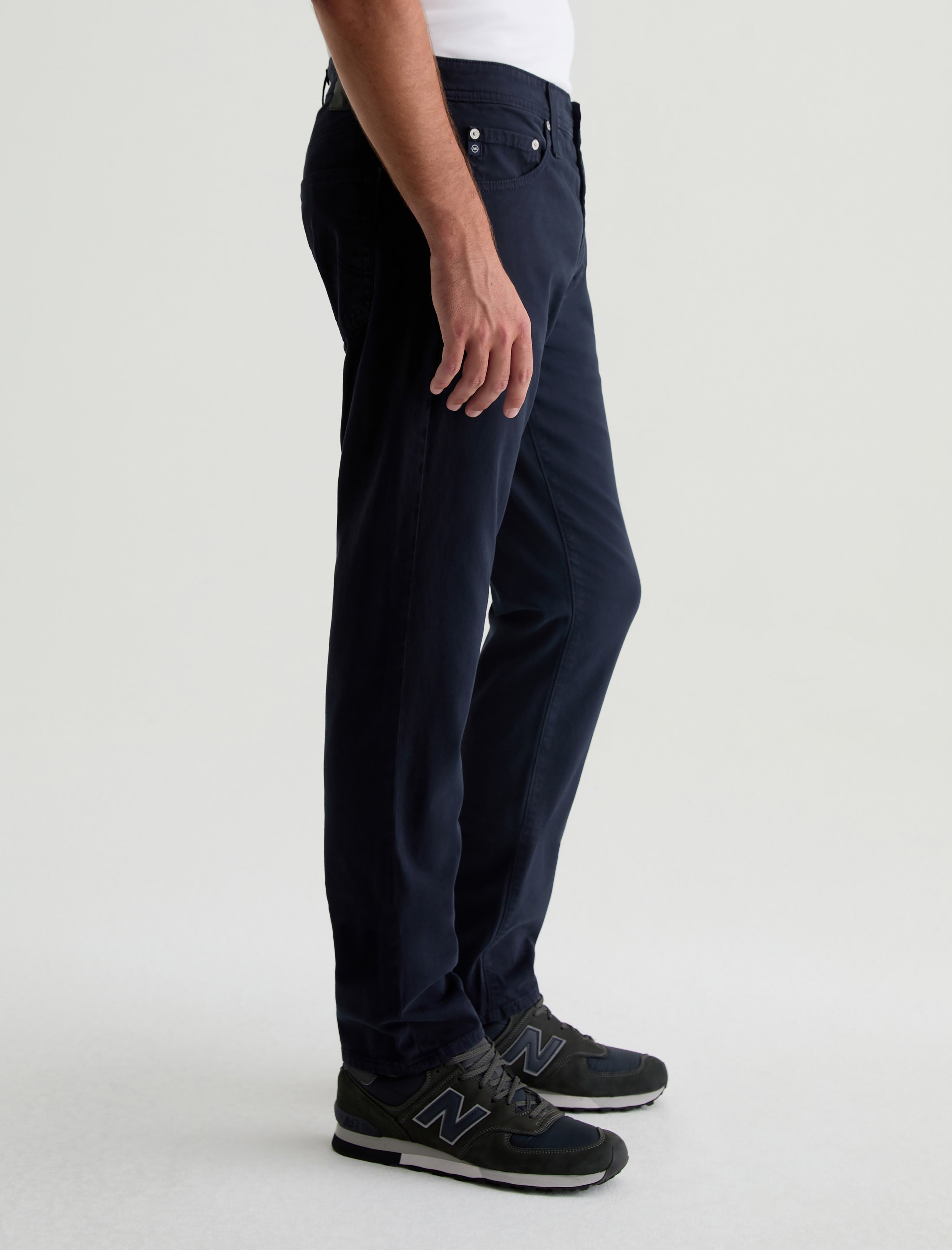 Everett SUD New Navy Sueded Slim Straight Leg Men Bottom Photo 4