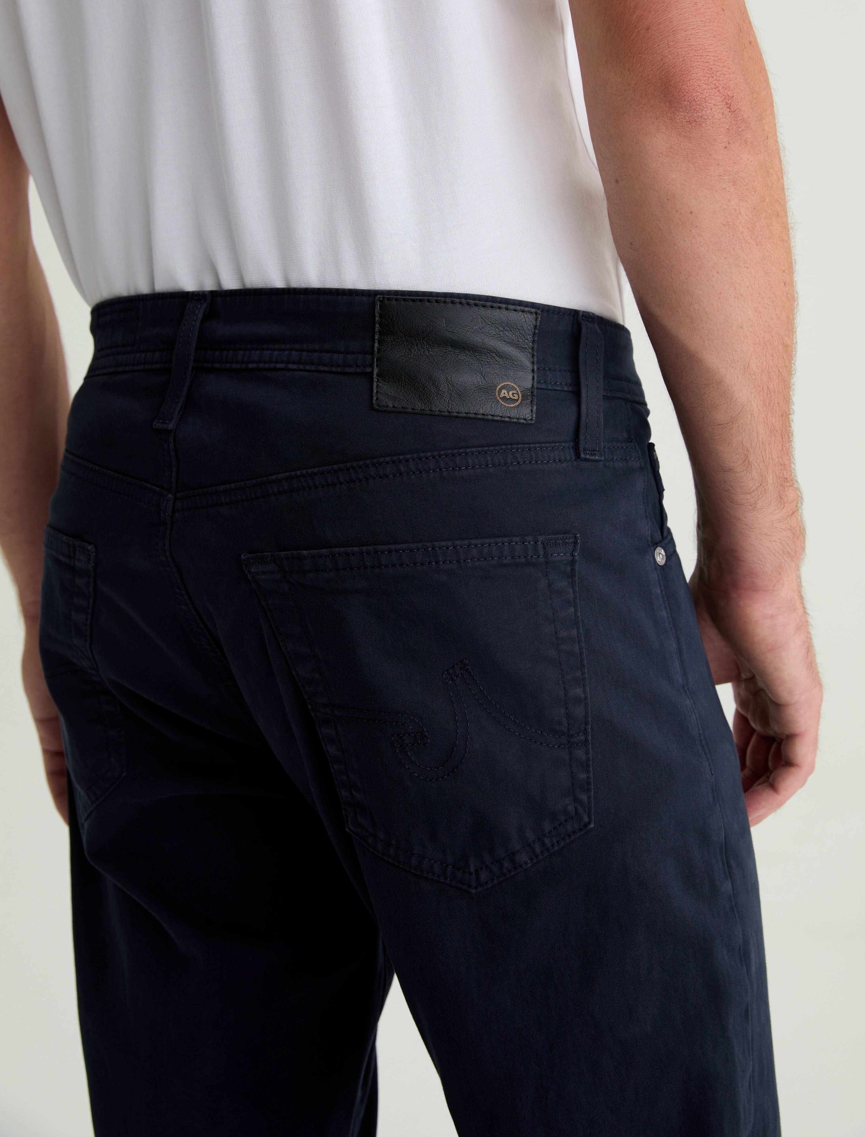 Everett SUD New Navy Sueded Slim Straight Leg Men Bottom Photo 6