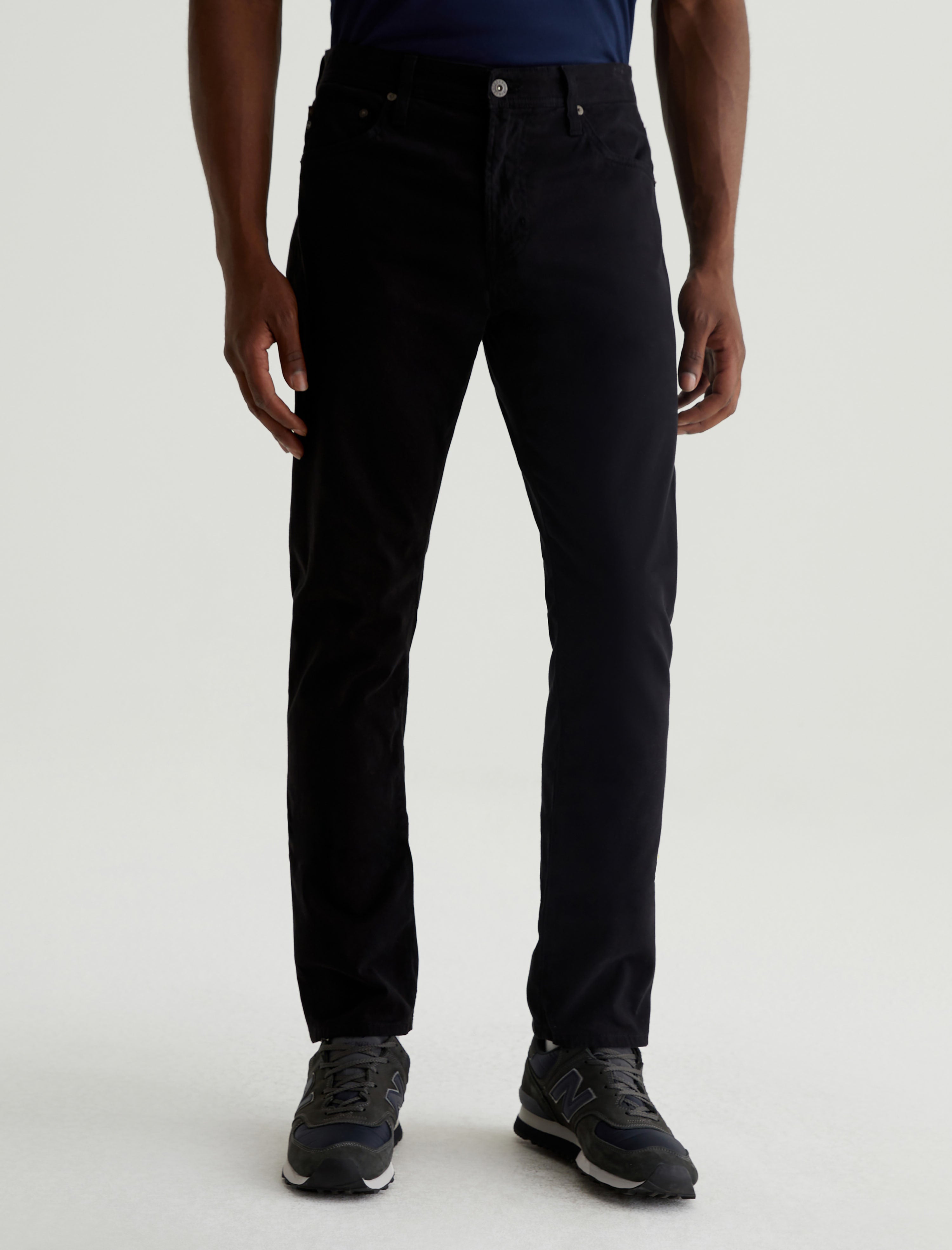 Everett SUD Super Black Sueded Slim Straight Leg Men Bottom Photo 2