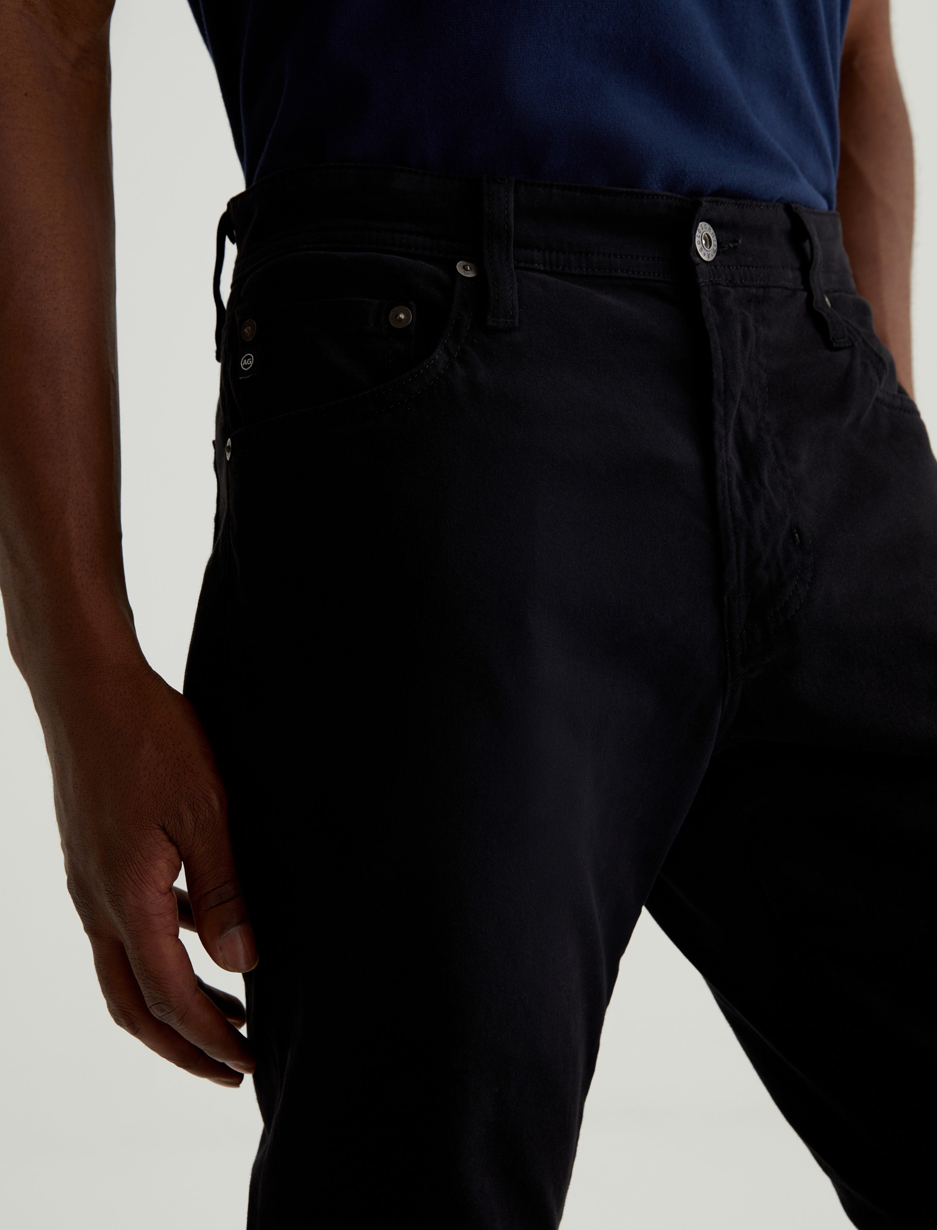 Everett SUD Super Black Sueded Slim Straight Leg Men Bottom Photo 3